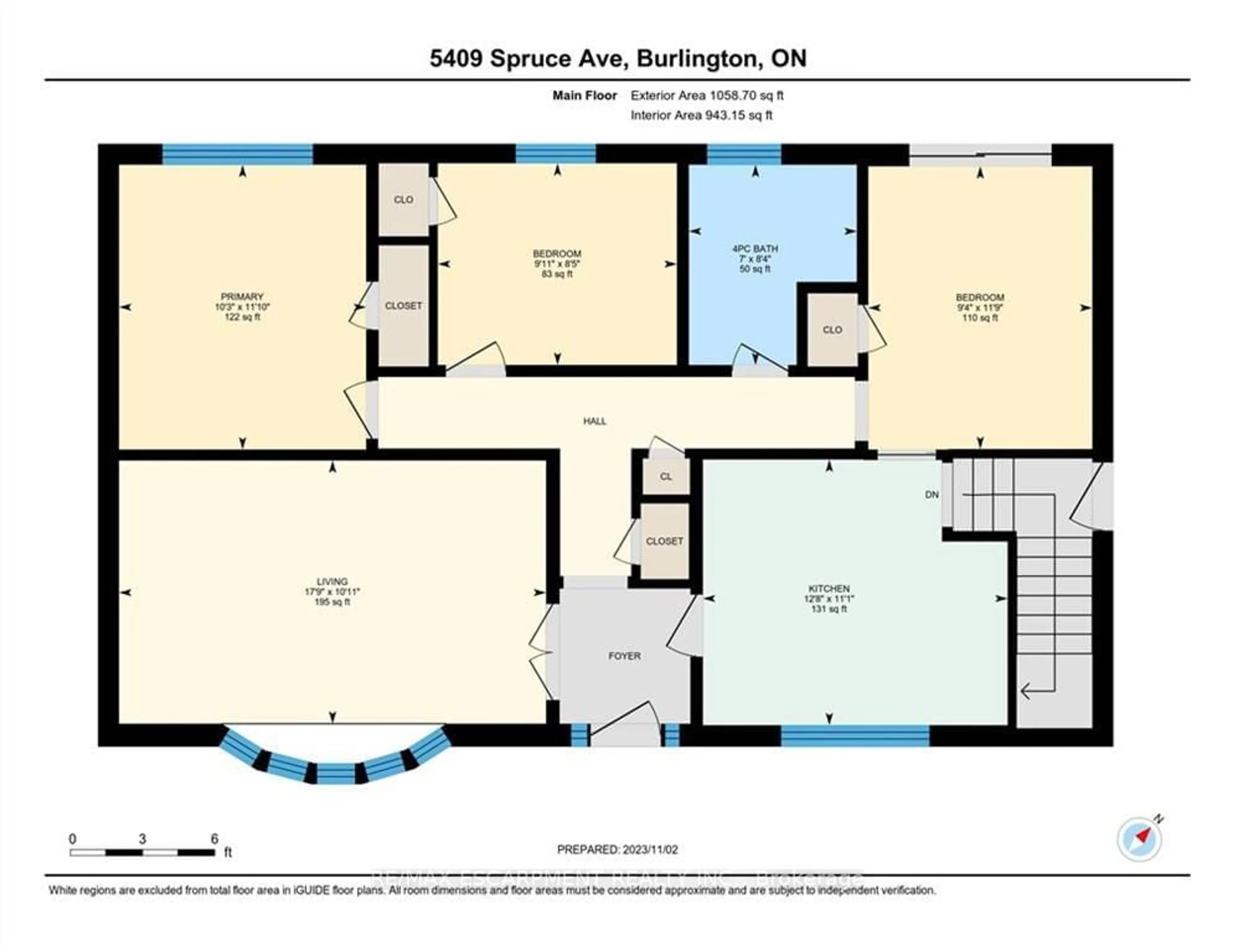 Floor plan for 5409 Spruce Ave, Burlington Ontario L7L 1N8