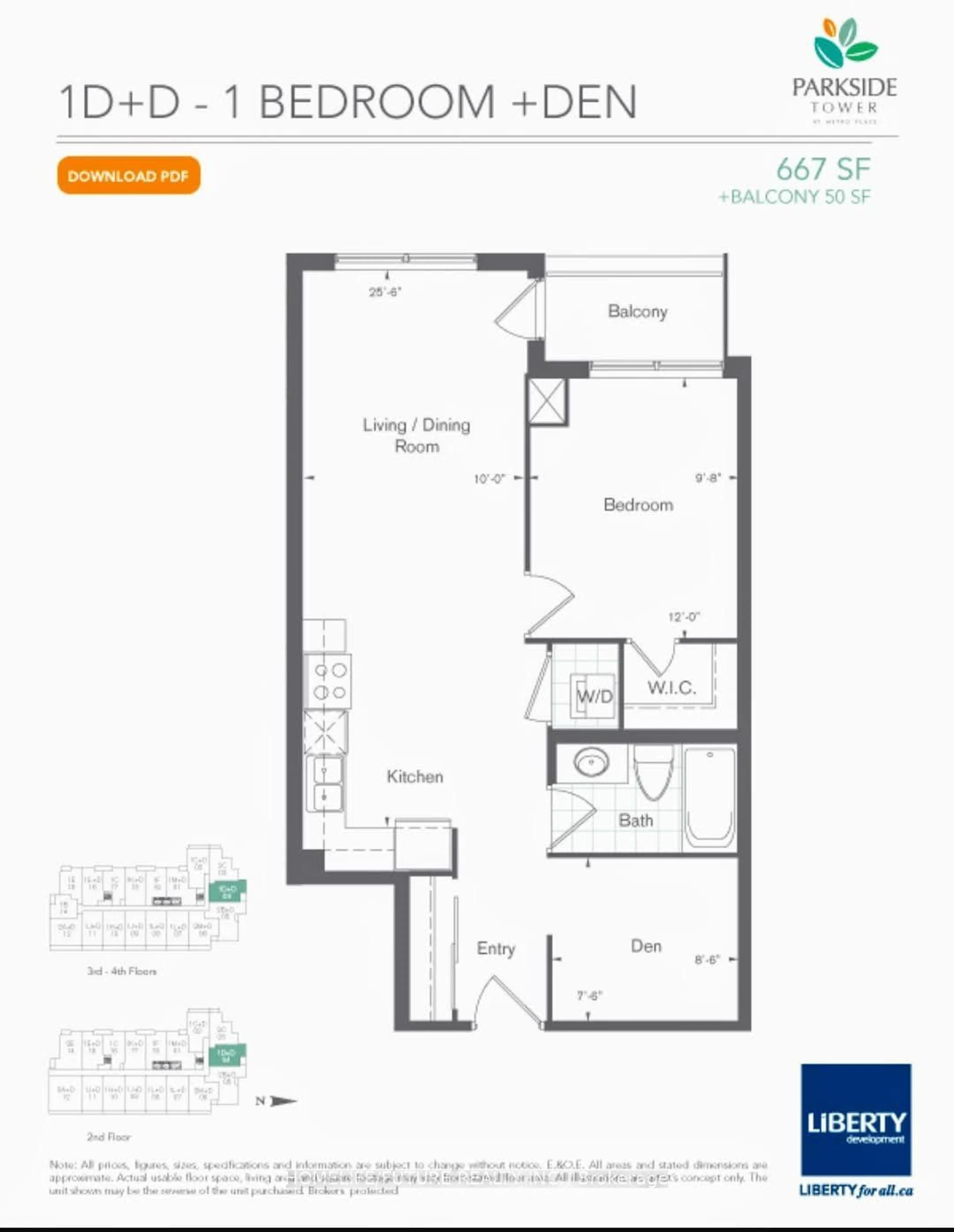 Floor plan for 1 De Boers Dr #204, Toronto Ontario M3J 0G6