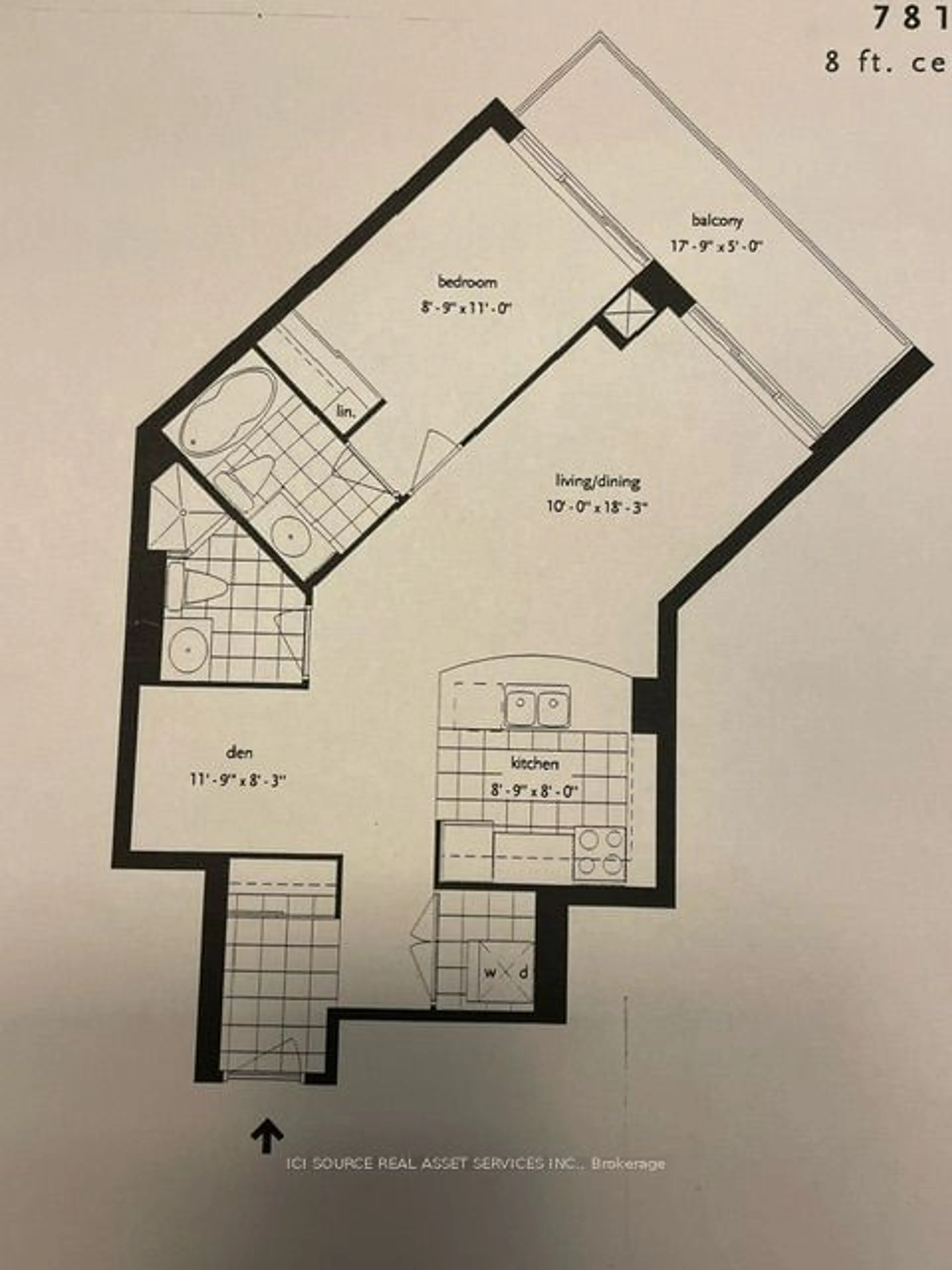 Floor plan for 2121 Lake Shore Blvd #708, Toronto Ontario M8V 4E9