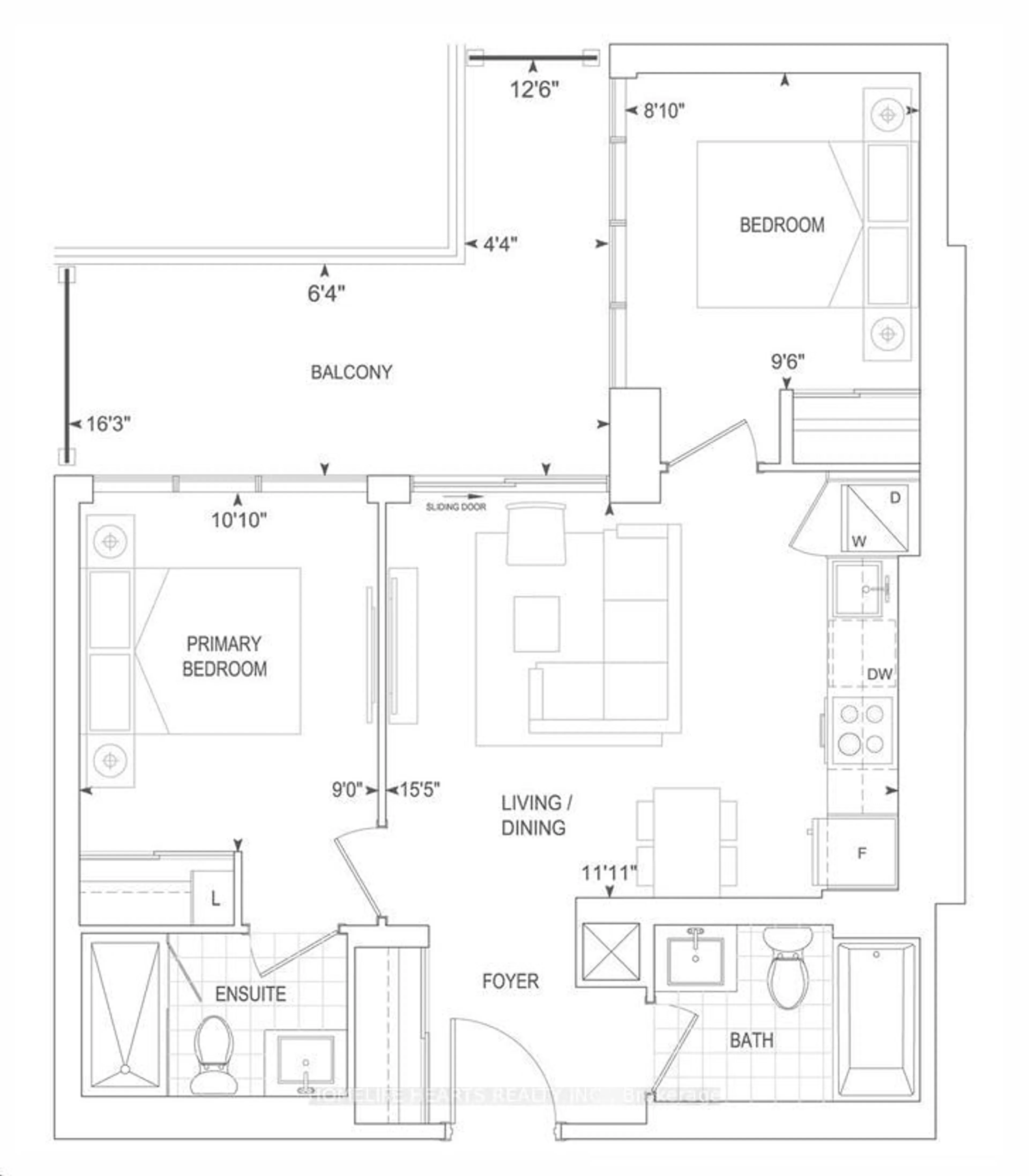 Floor plan for 507 Dundas St #428, Oakville Ontario L6H 7H5