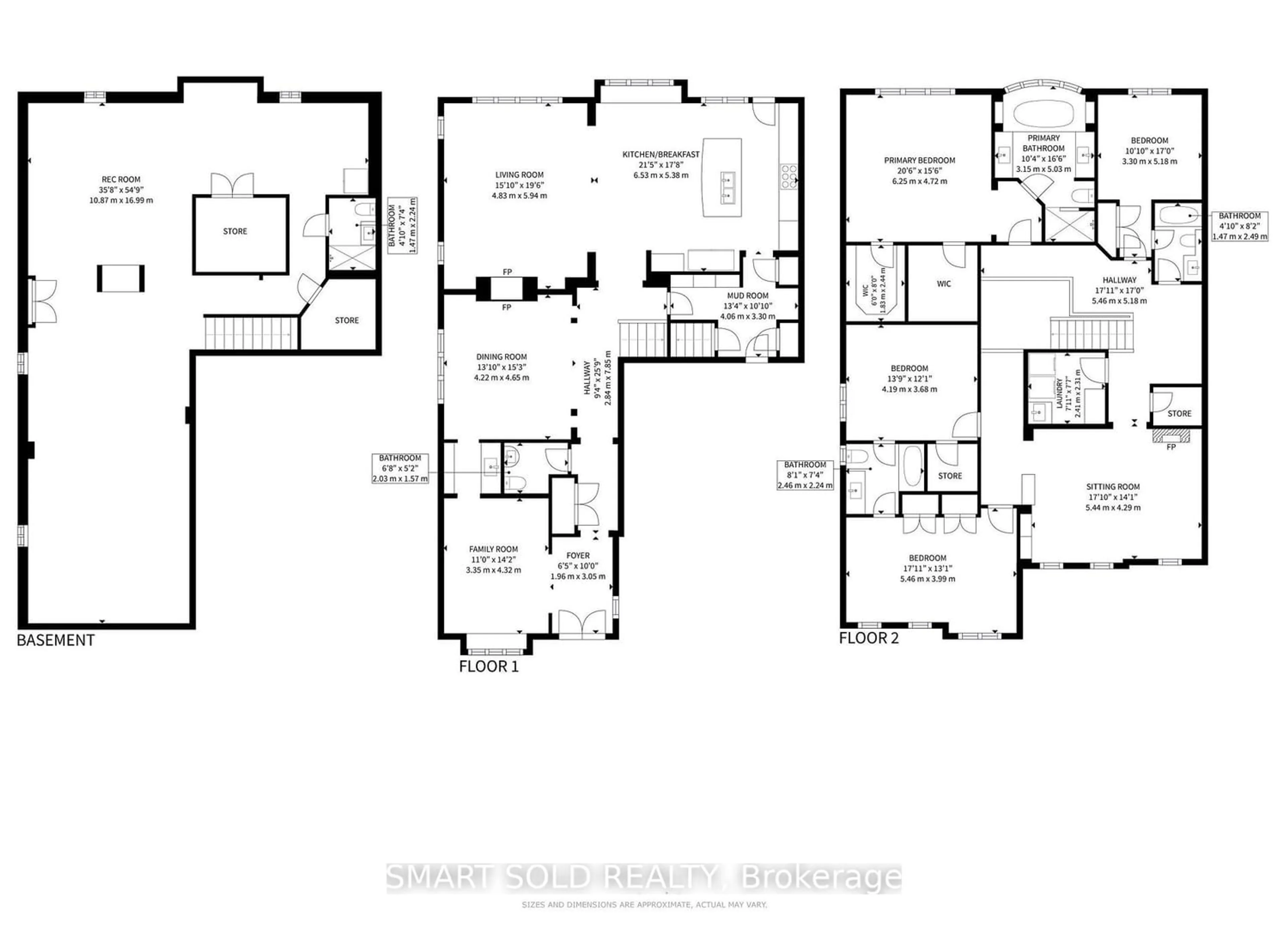 Floor plan for 58 Hoey Cres, Oakville Ontario L6M 0W4