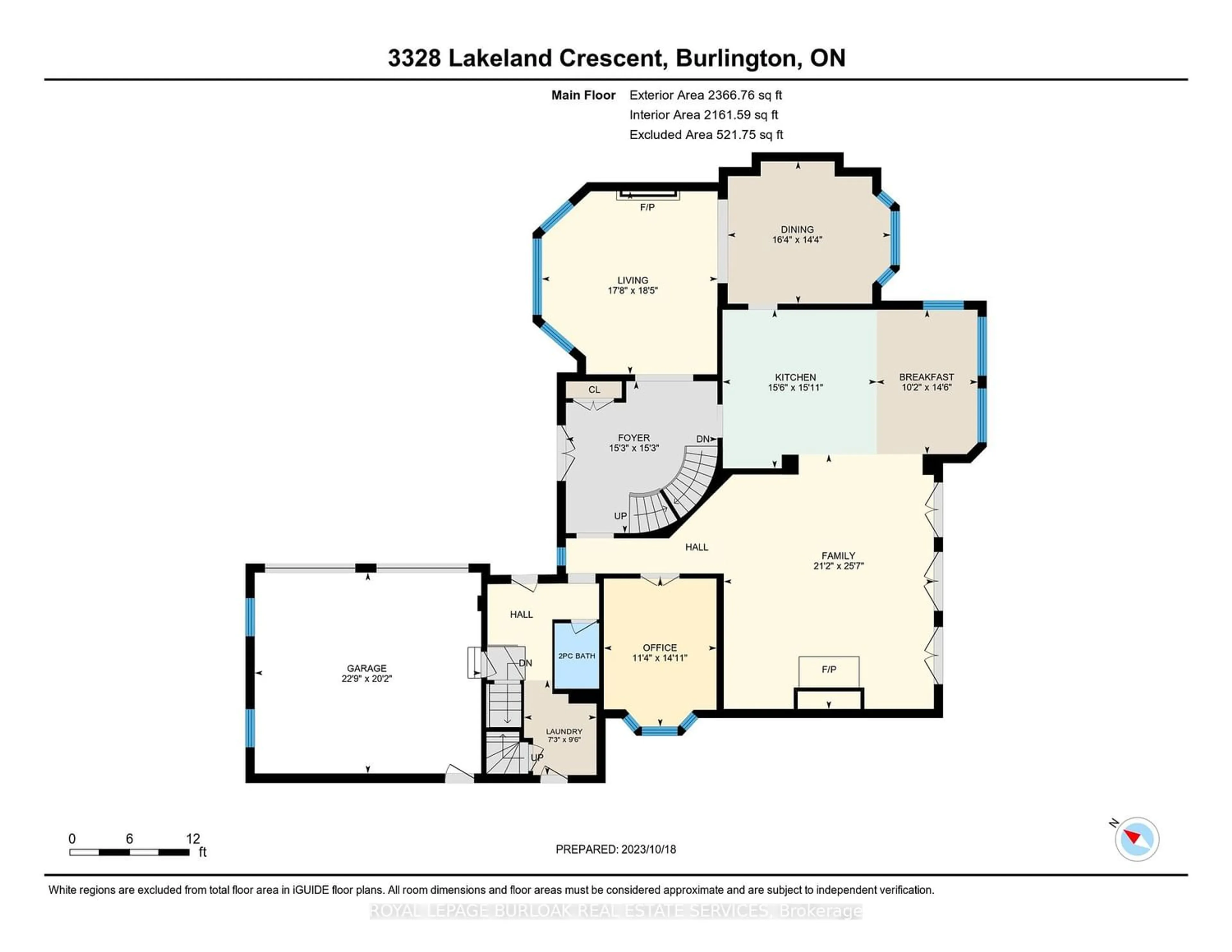 Floor plan for 3328 Lakeland Cres, Burlington Ontario L7N 1B8