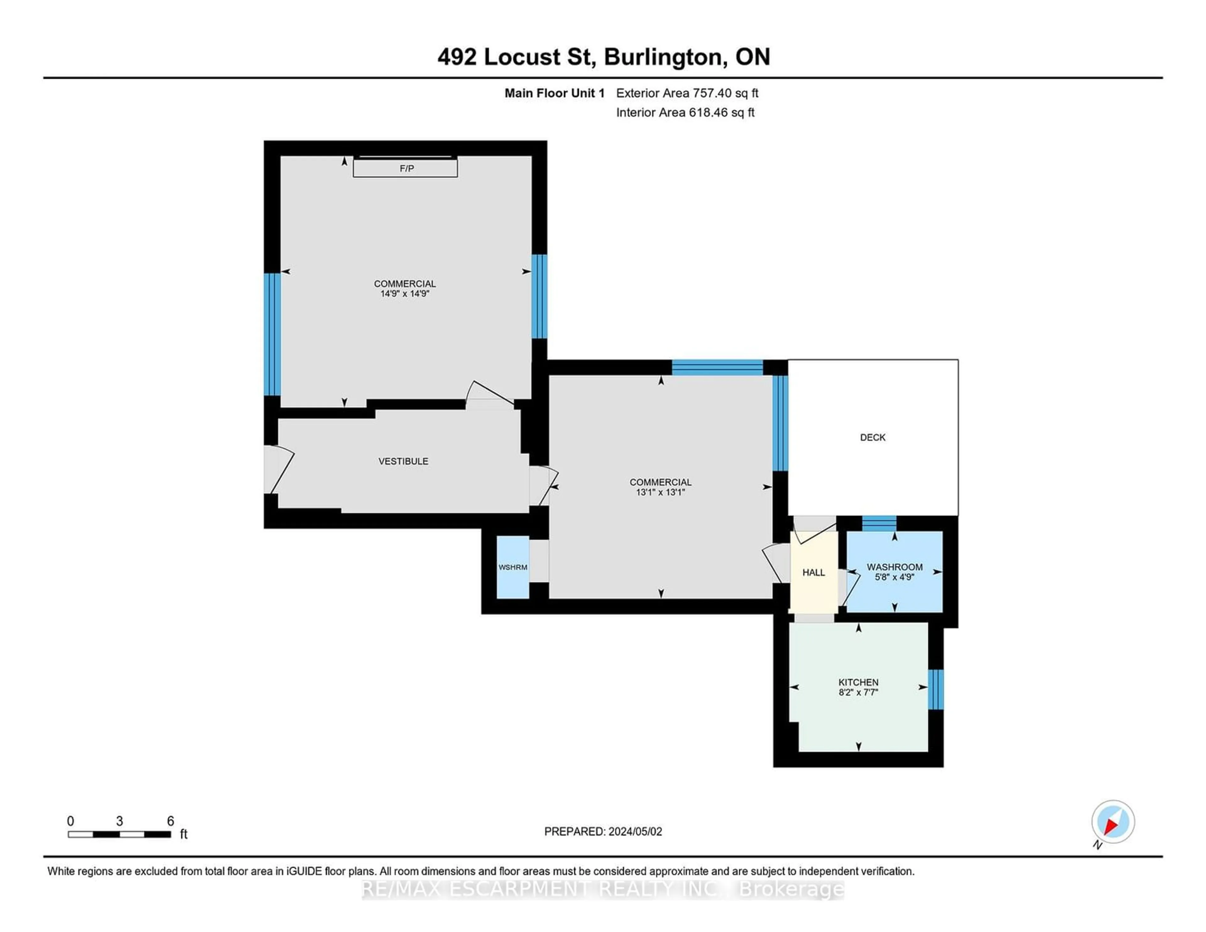 Floor plan for 492 Locust St, Burlington Ontario L7S 2R1