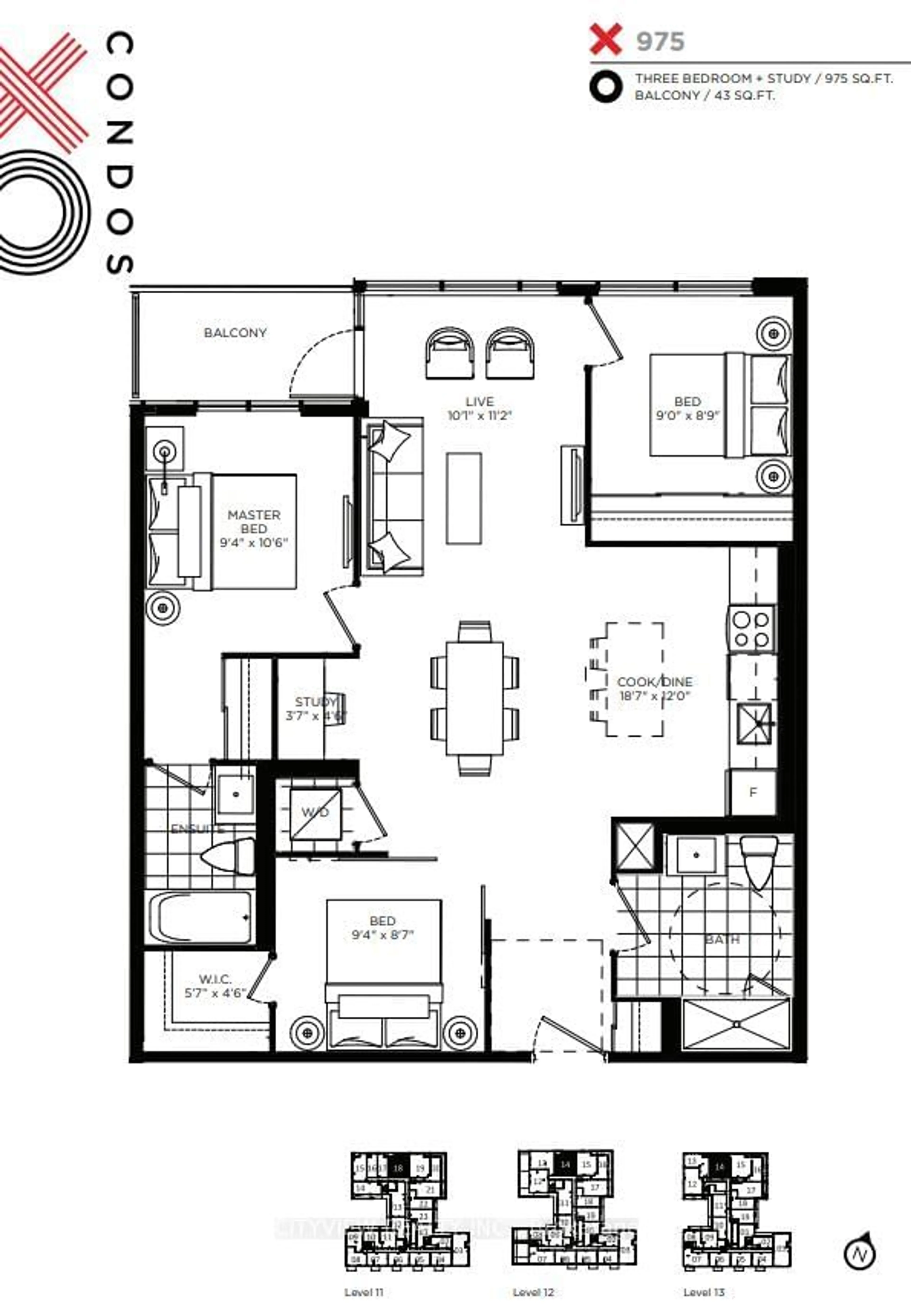 Floor plan for 270 Dufferin St #1119, Toronto Ontario M6K 0H8