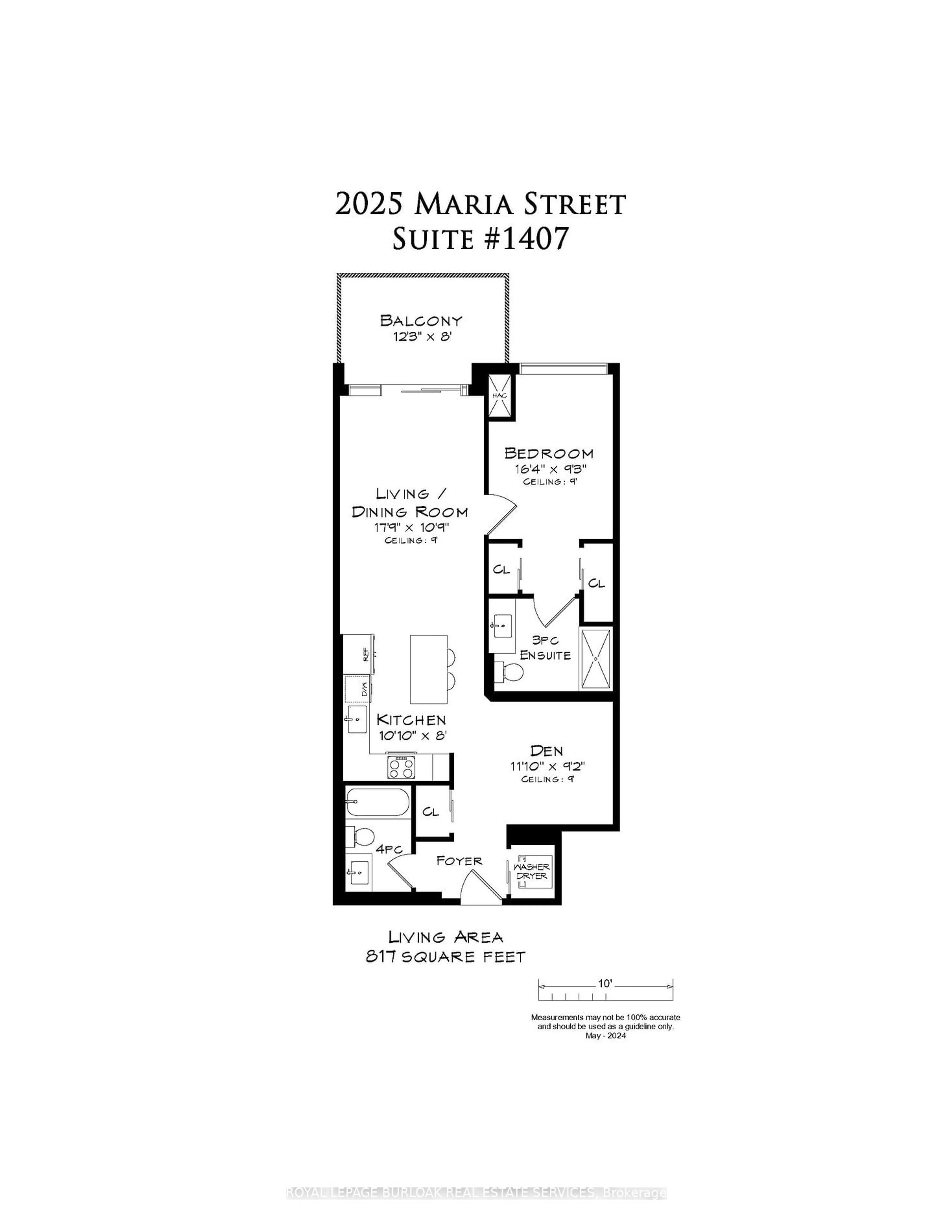 Floor plan for 2025 Maria St #1407, Burlington Ontario L7R 0E9