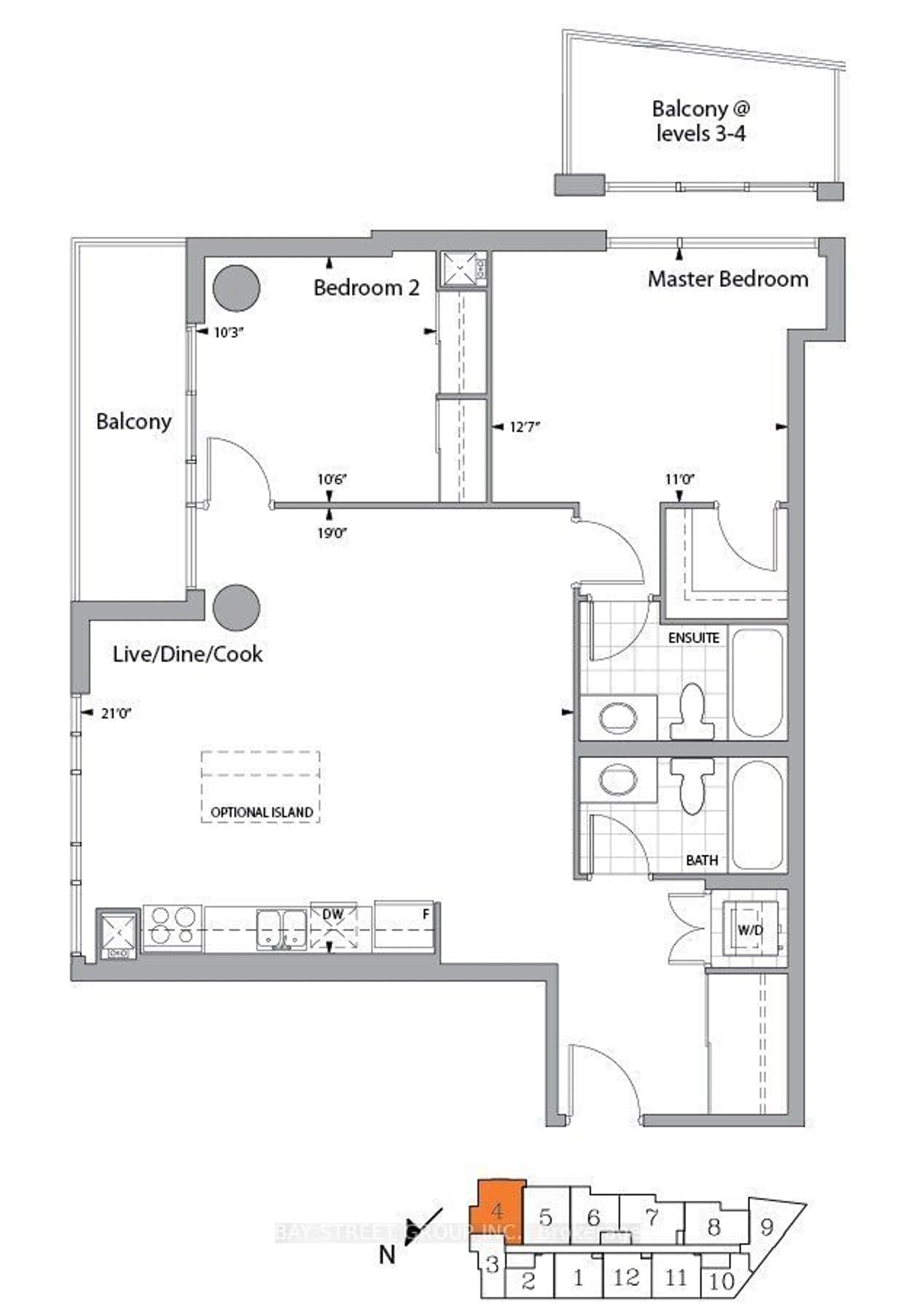 Floor plan for 5101 Dundas St #604, Toronto Ontario M9A 1C1
