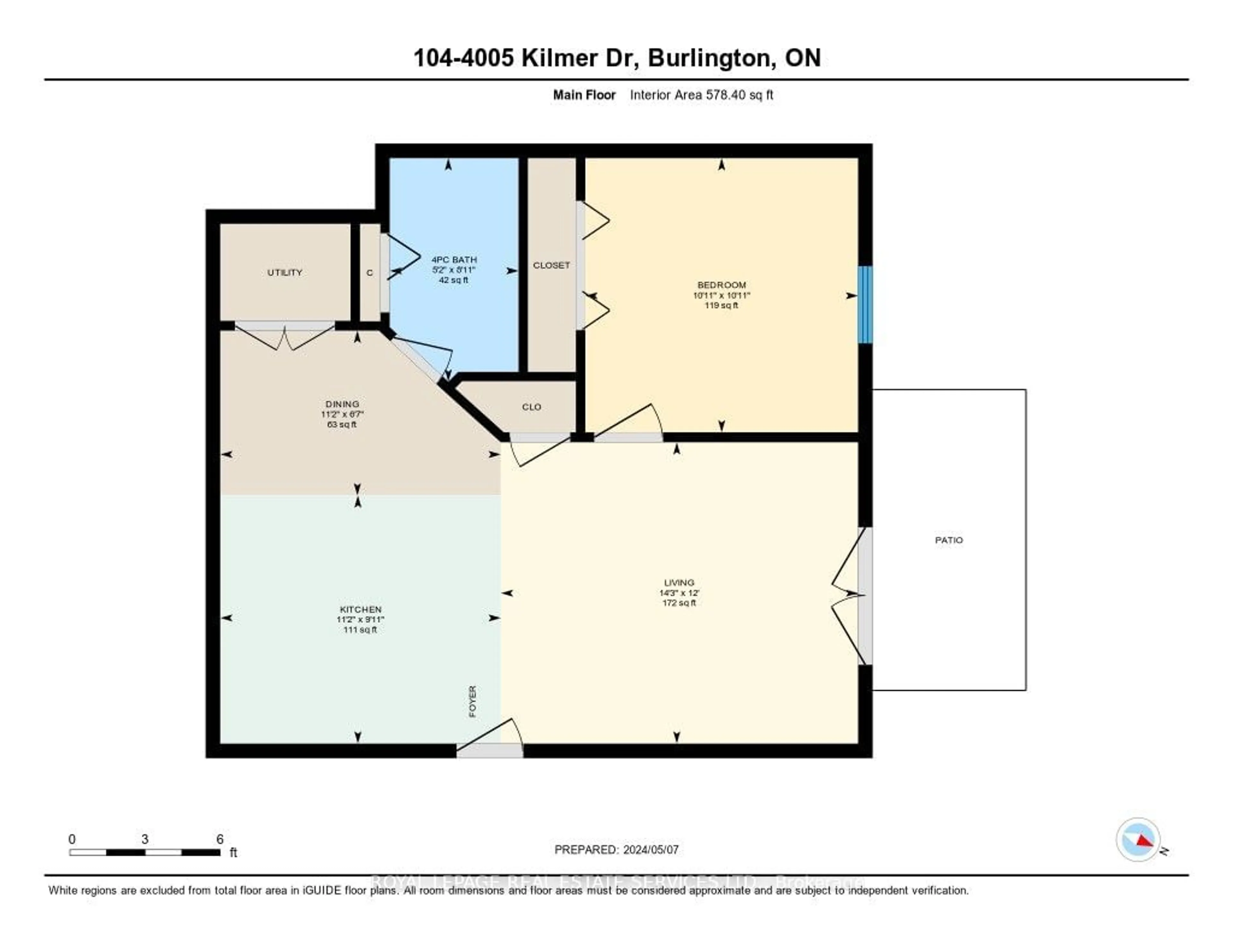 Floor plan for 4005 Kilmer Dr #104, Burlington Ontario L7M 4M2