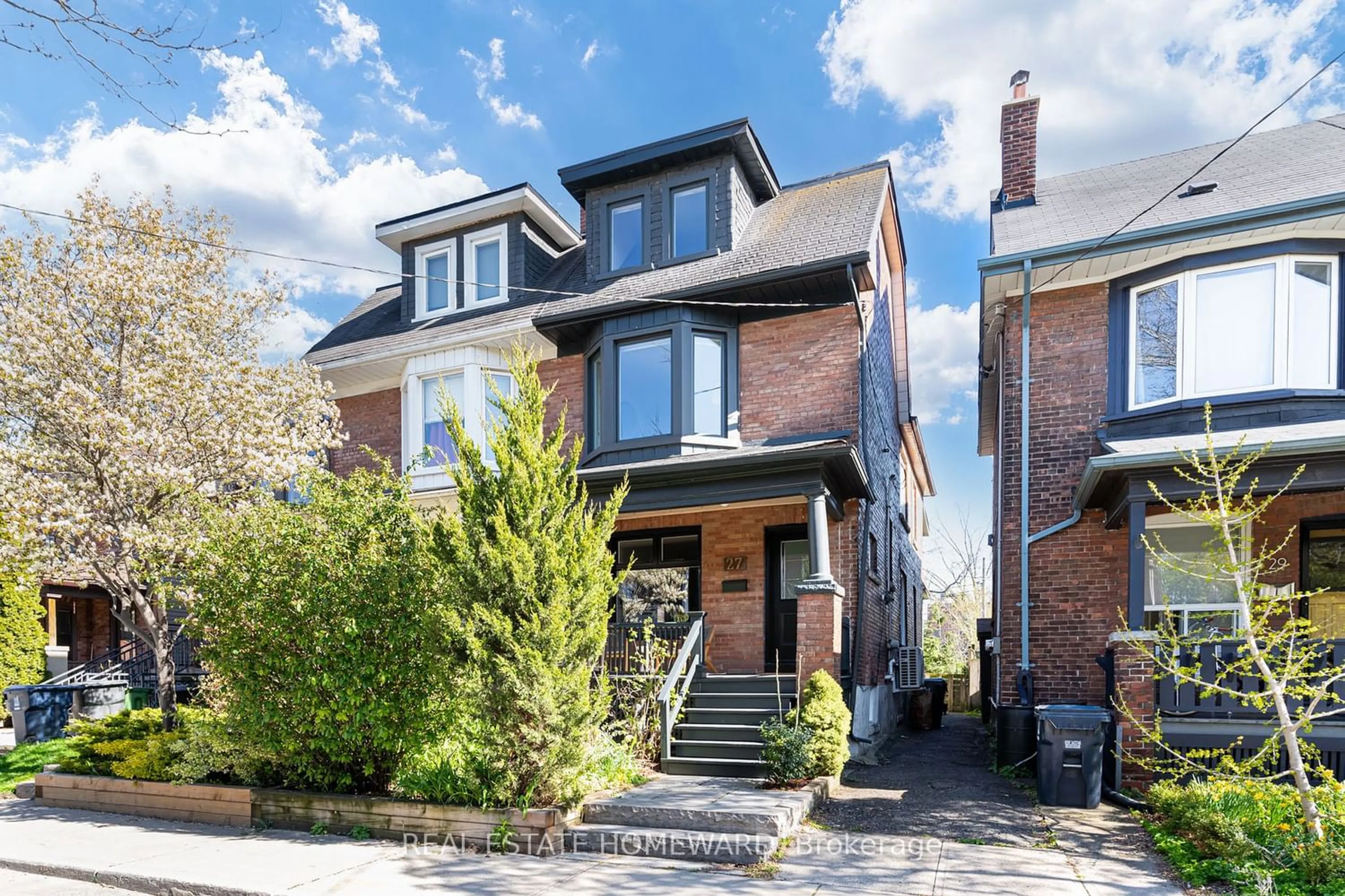Home with brick exterior material for 27 Saunders Ave, Toronto Ontario M6R 1B9