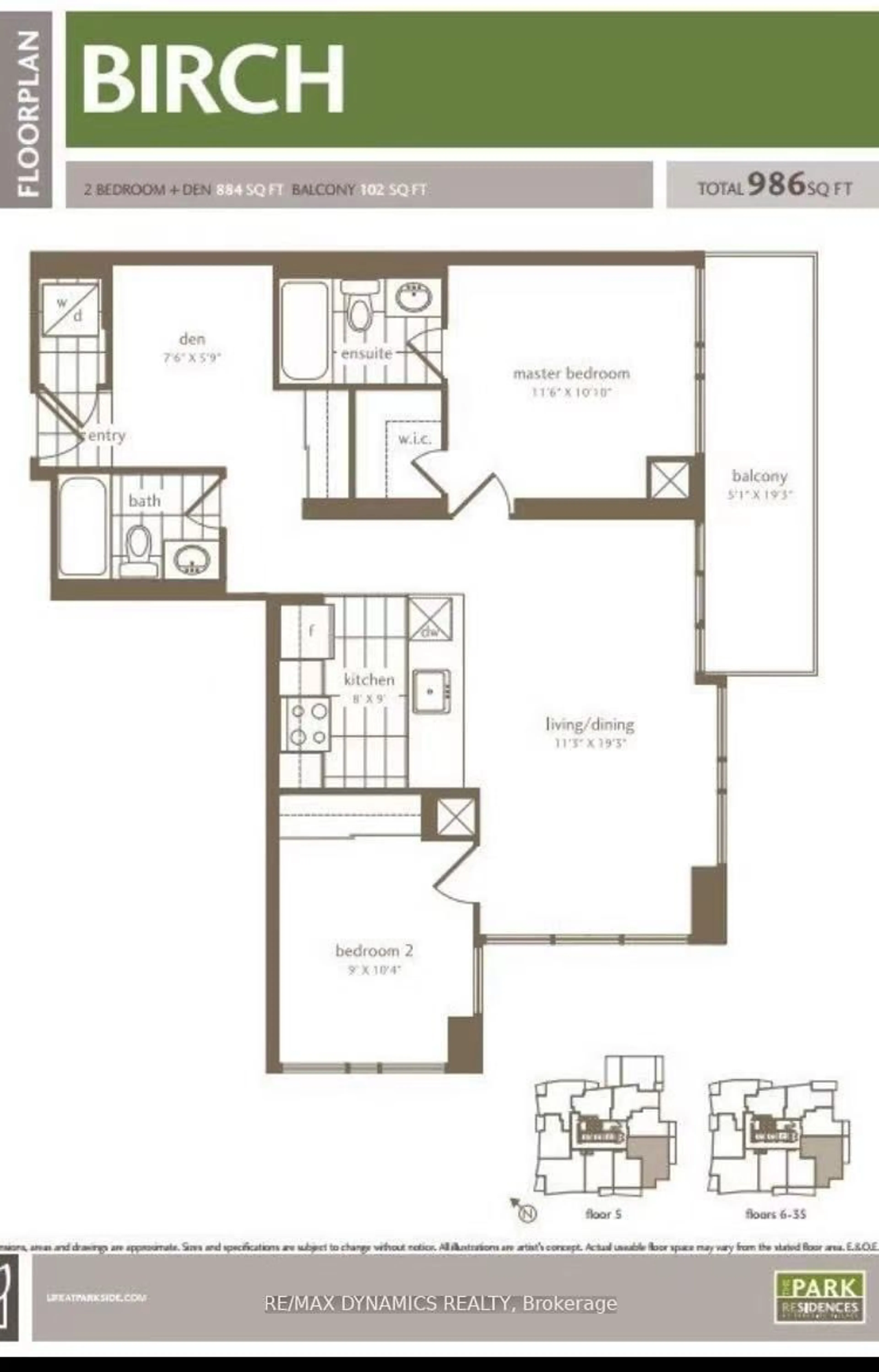 Floor plan for 4099 Brickstone Mews #2303, Mississauga Ontario L5B 0G2