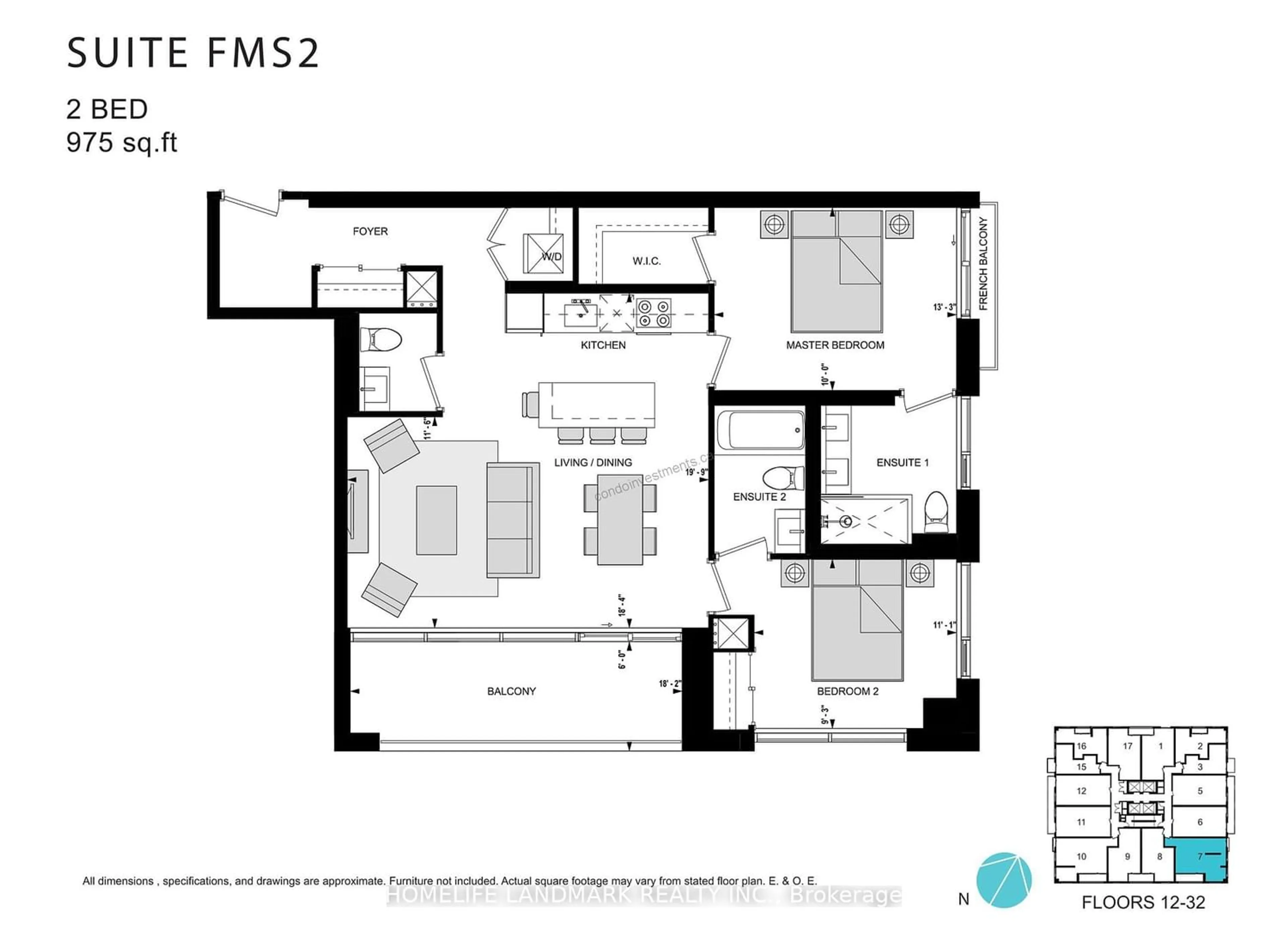 Floor plan for 1926 Lakeshore Blvd West Blvd #2607, Toronto Ontario M6S 0B1