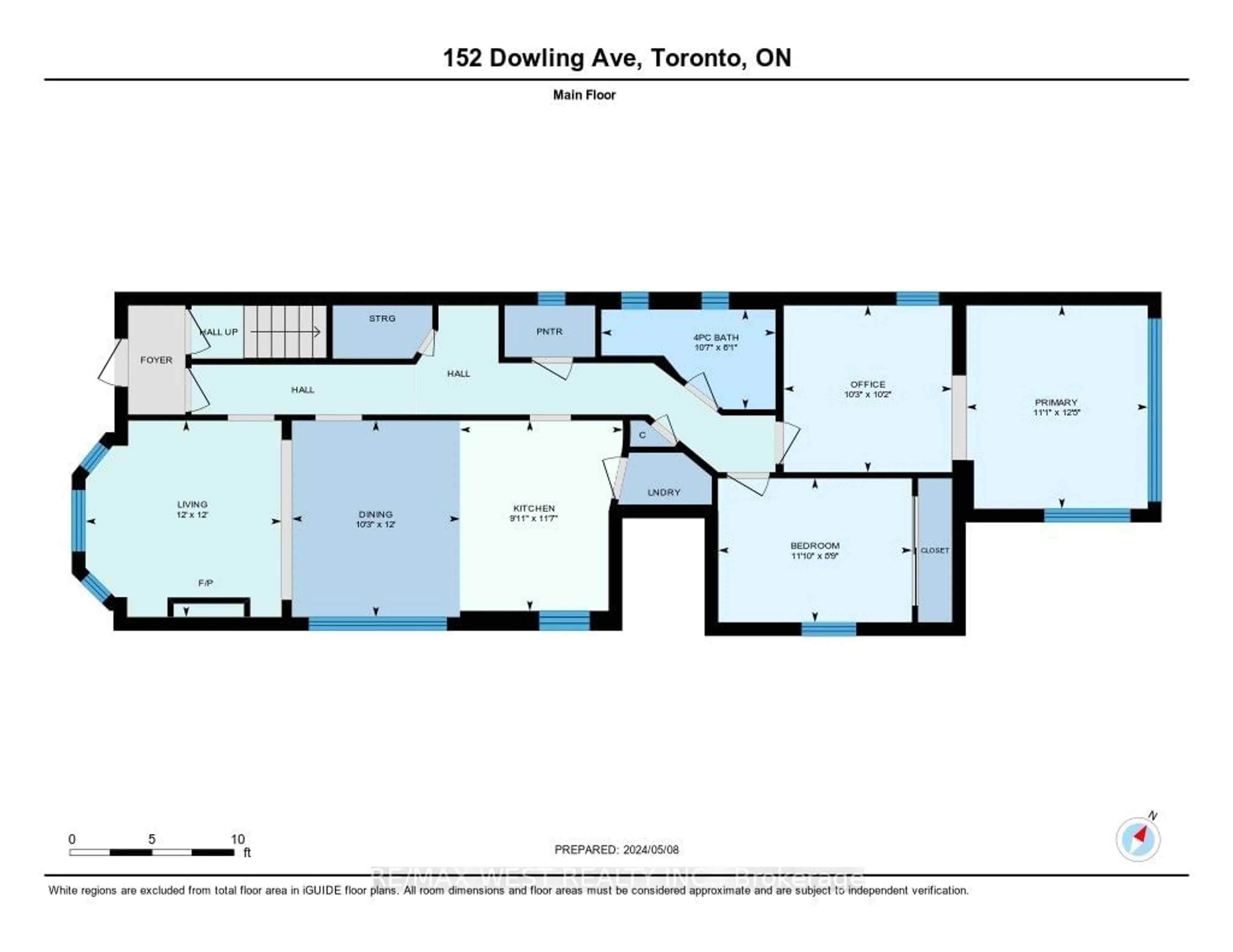 Floor plan for 152 Dowling Ave, Toronto Ontario M6K 3A6