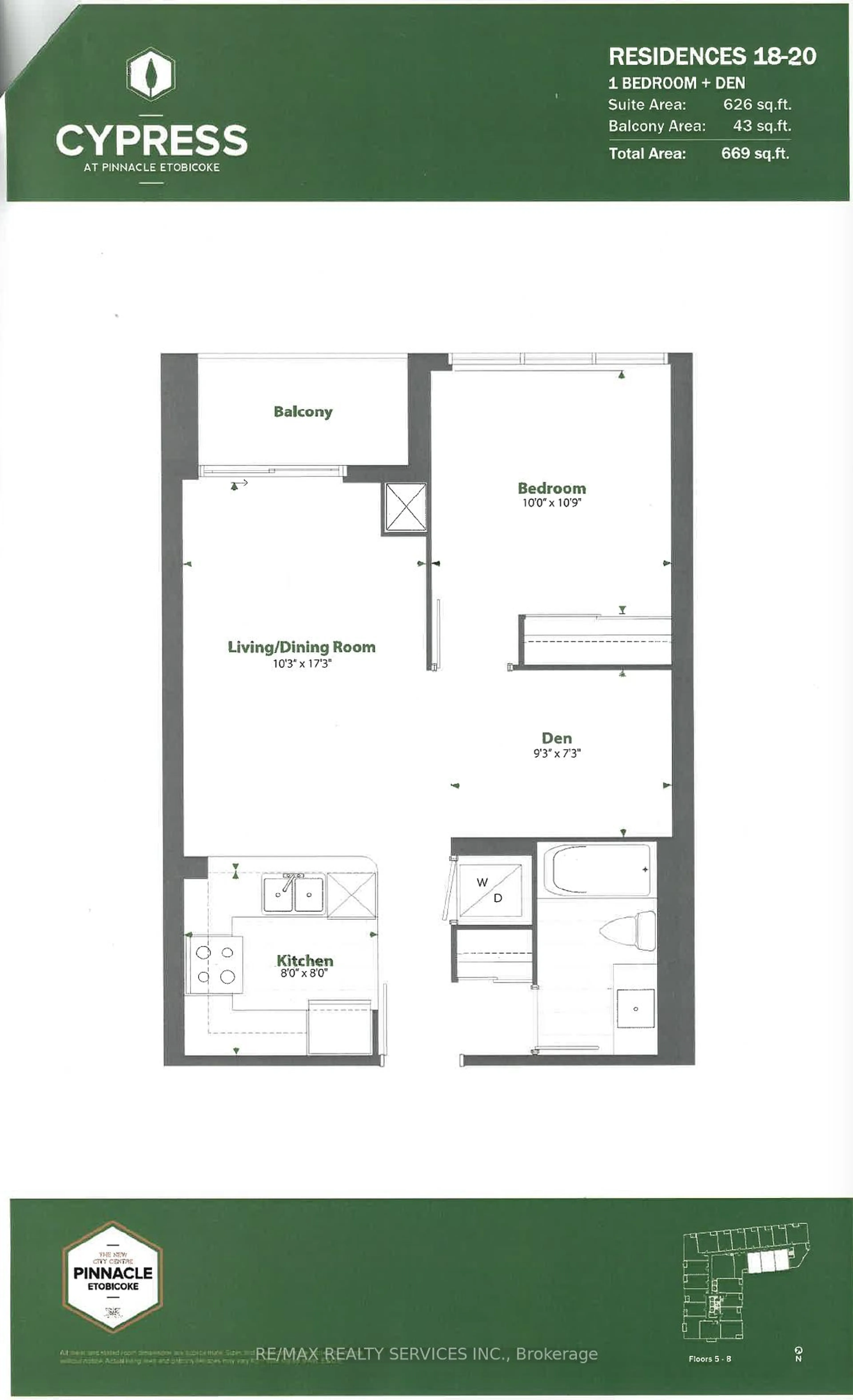 Floor plan for 50 Thomas Riley Rd #618, Toronto Ontario M9B 0C5