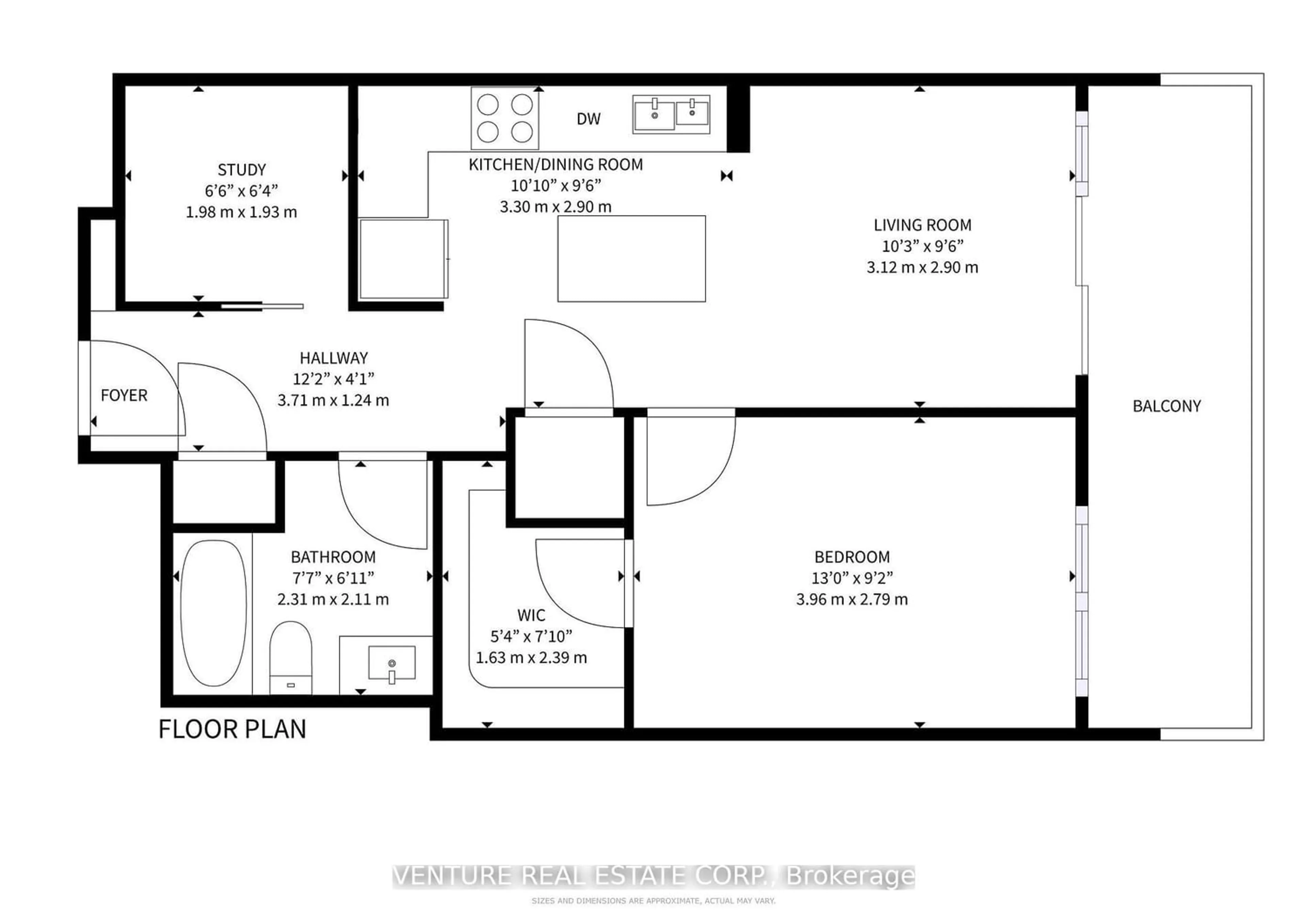 Floor plan for 2220 Lake Shore Blvd #1908, Toronto Ontario M8V 0C1