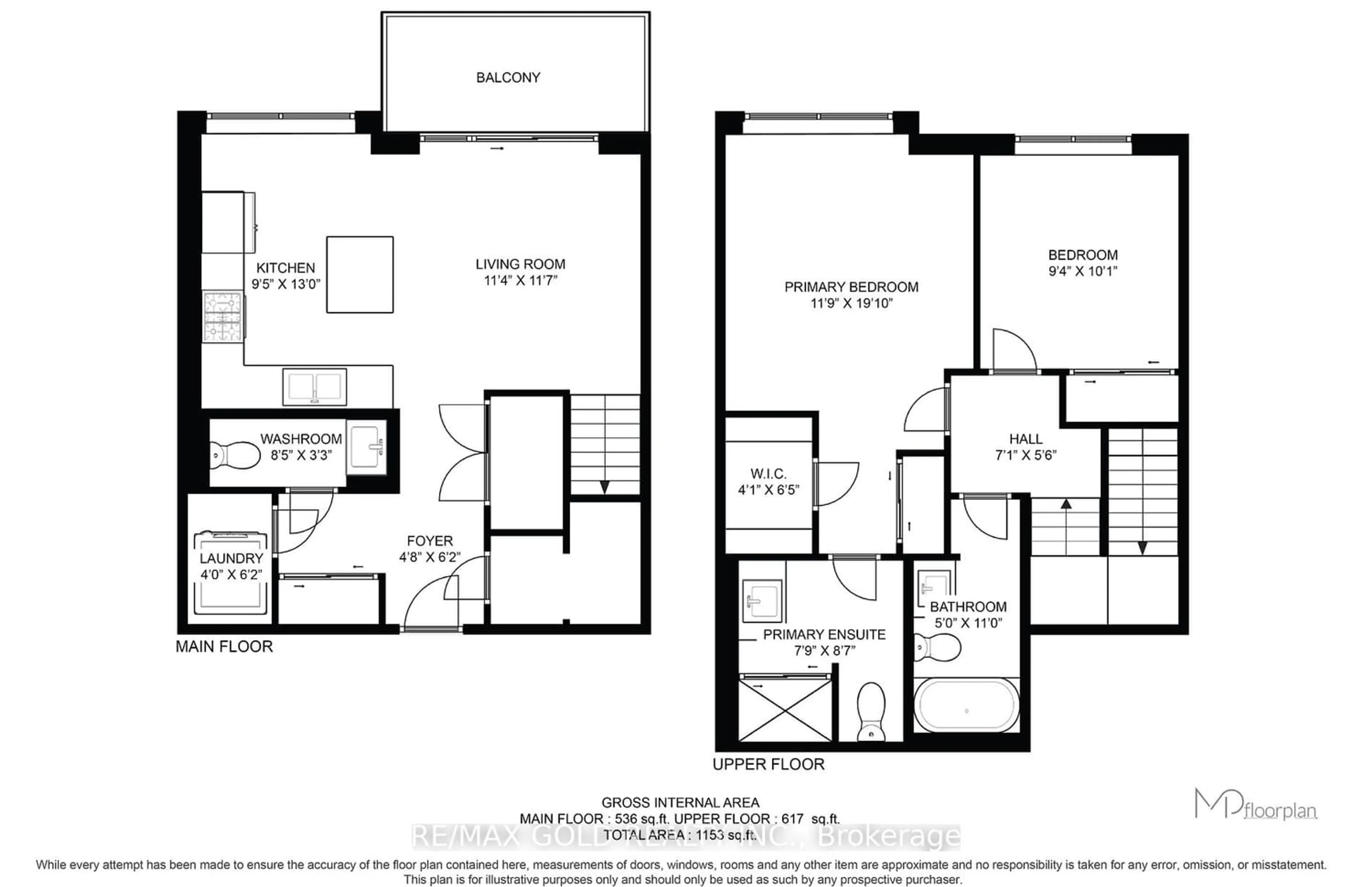 Floor plan for 65 Attmar Dr #364, Brampton Ontario L6P 0Y6