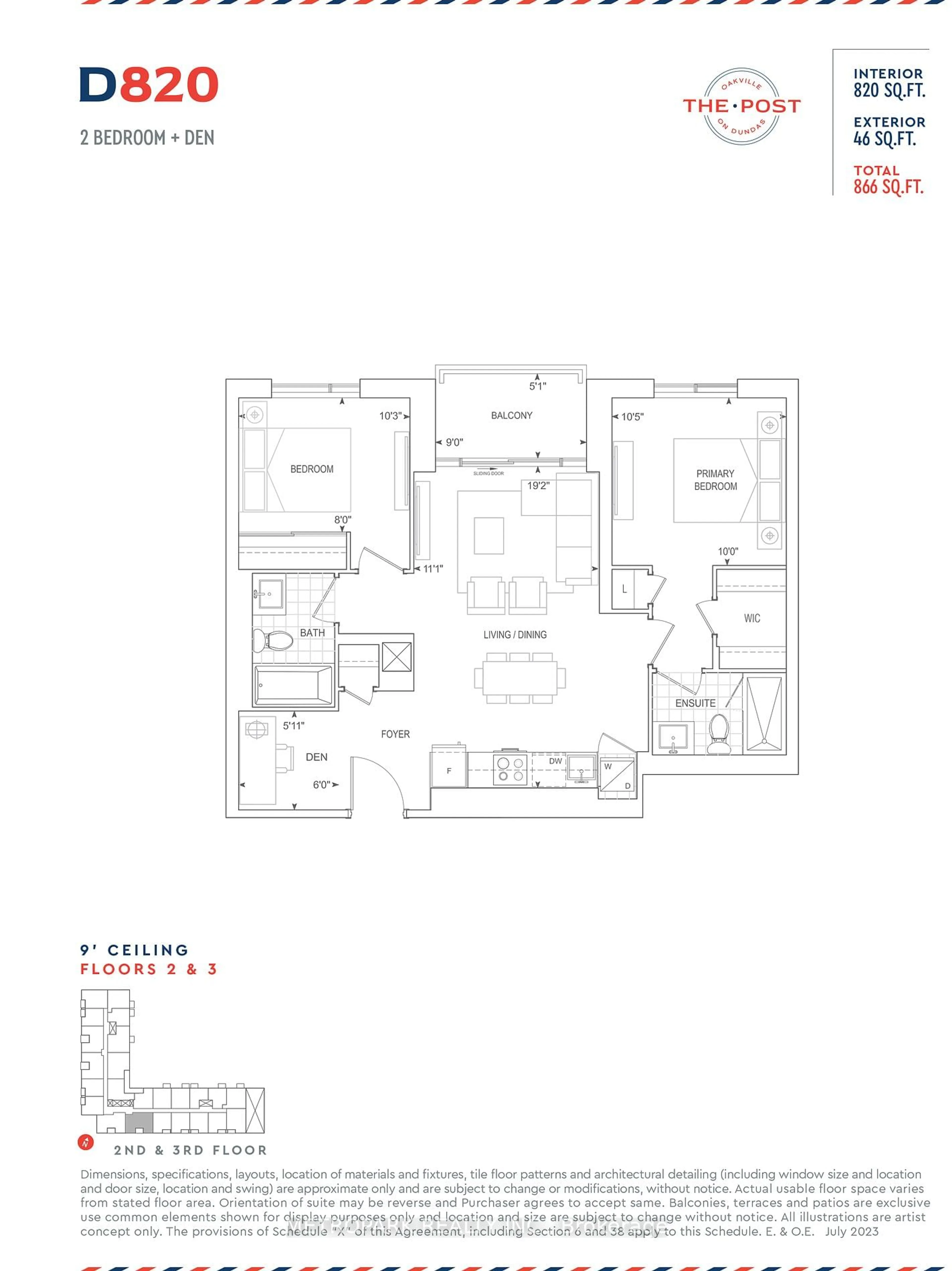 Floor plan for 412 Silver Maple Rd #312, Oakville Ontario L6H 0S2