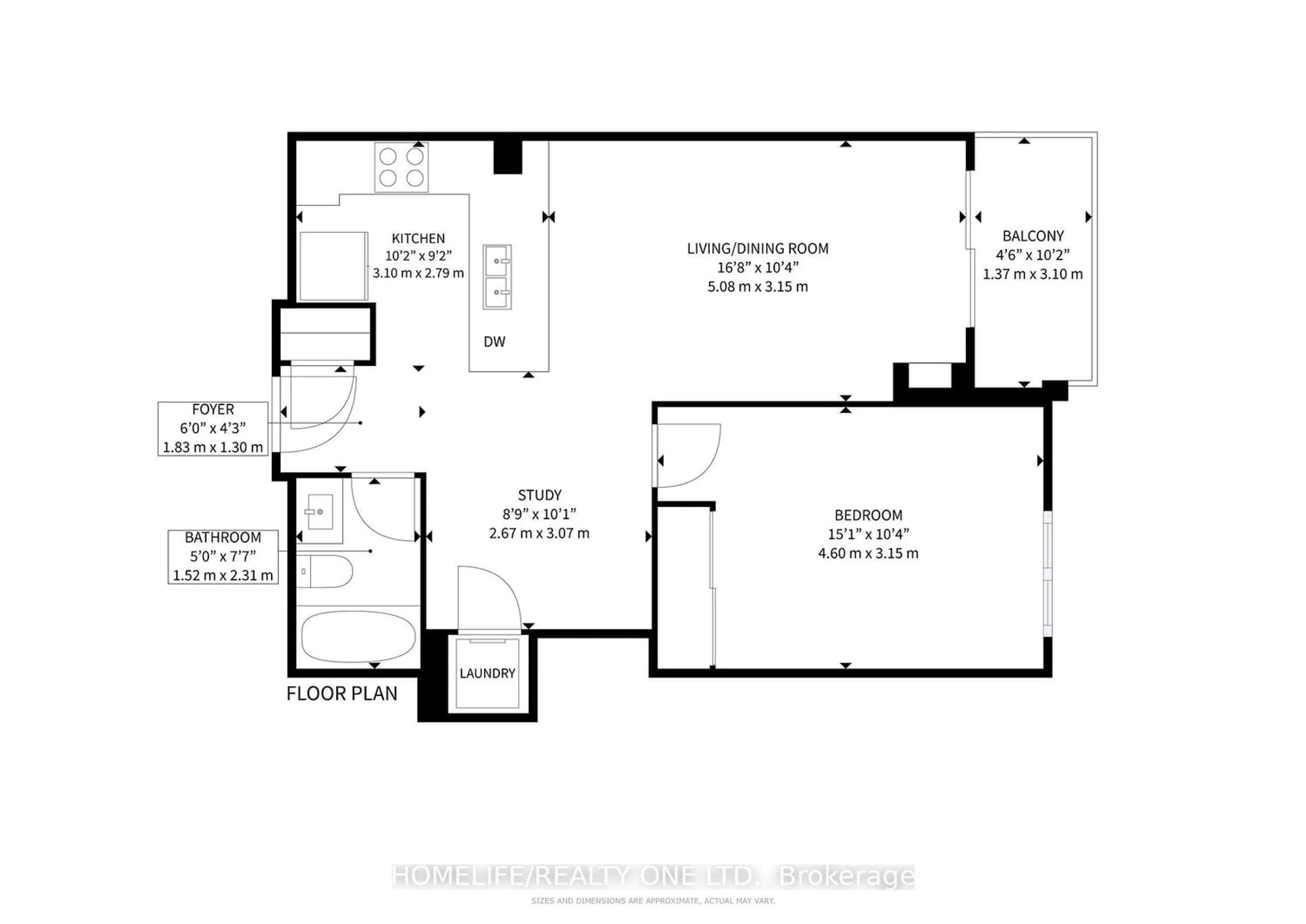 Floor plan for 816 Lansdowne Ave #212, Toronto Ontario M6H 4K6