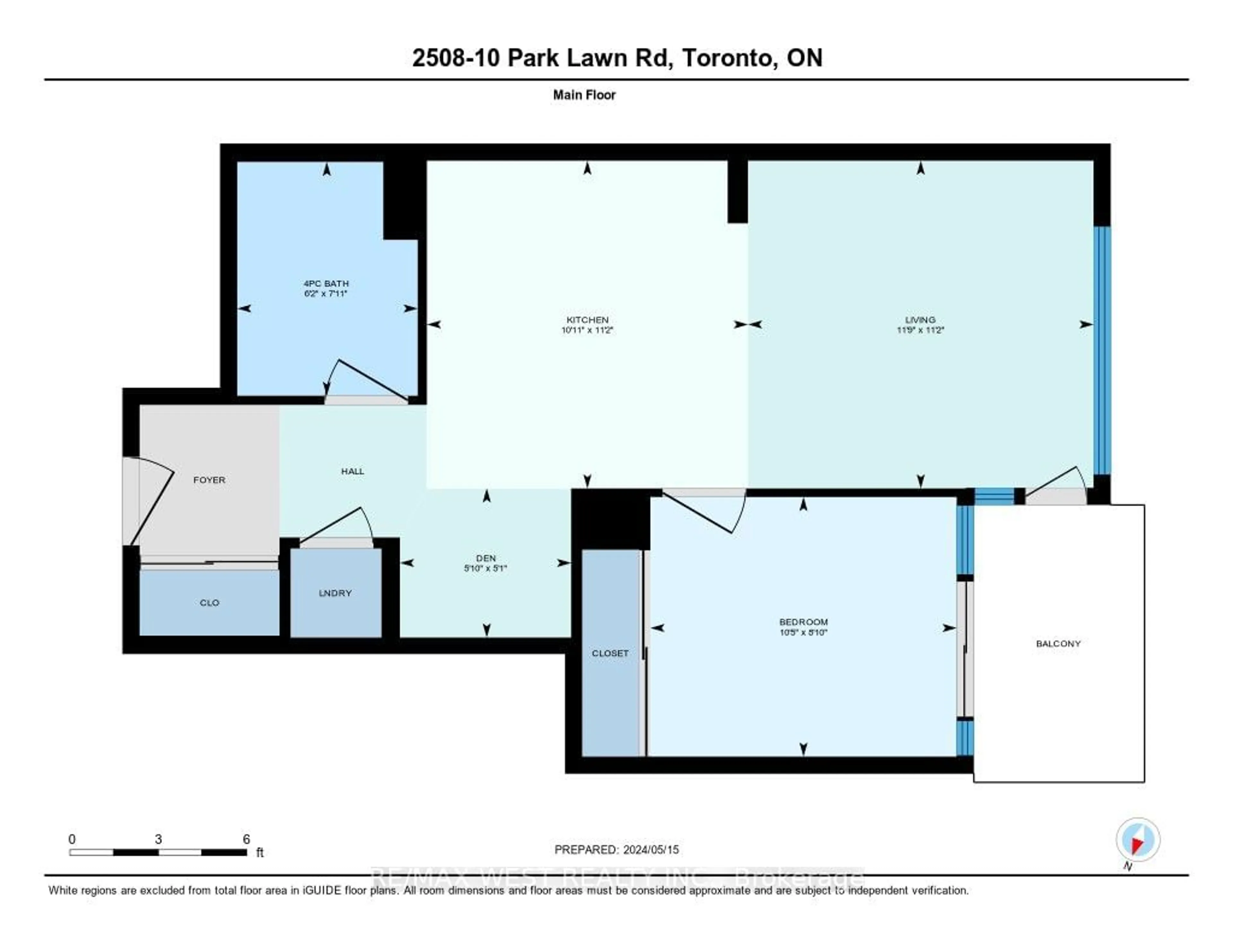 Floor plan for 10 Park Lawn Rd #2508, Toronto Ontario M8V 0H9