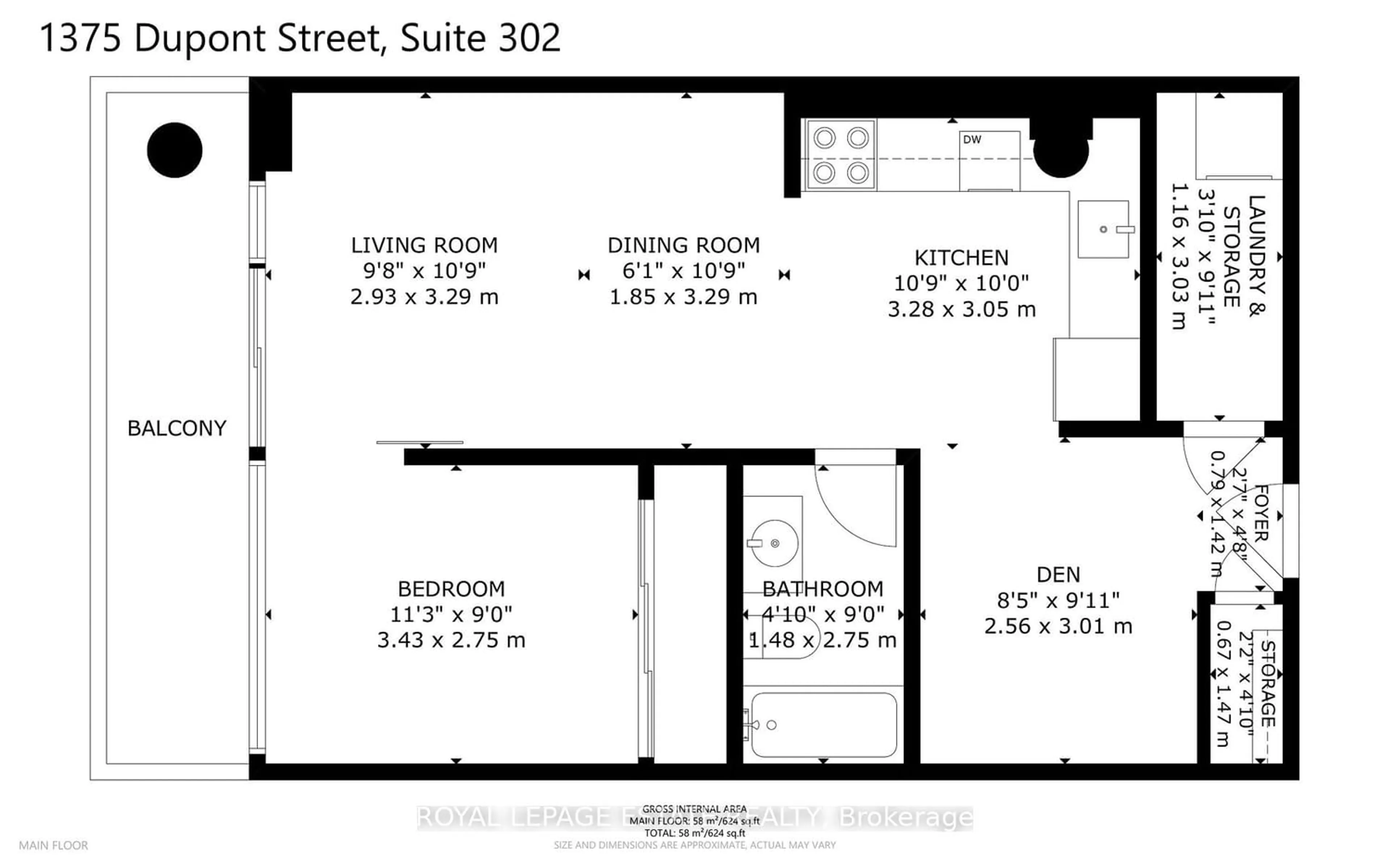 Floor plan for 1375 Dupont St #302, Toronto Ontario M6H 4J8