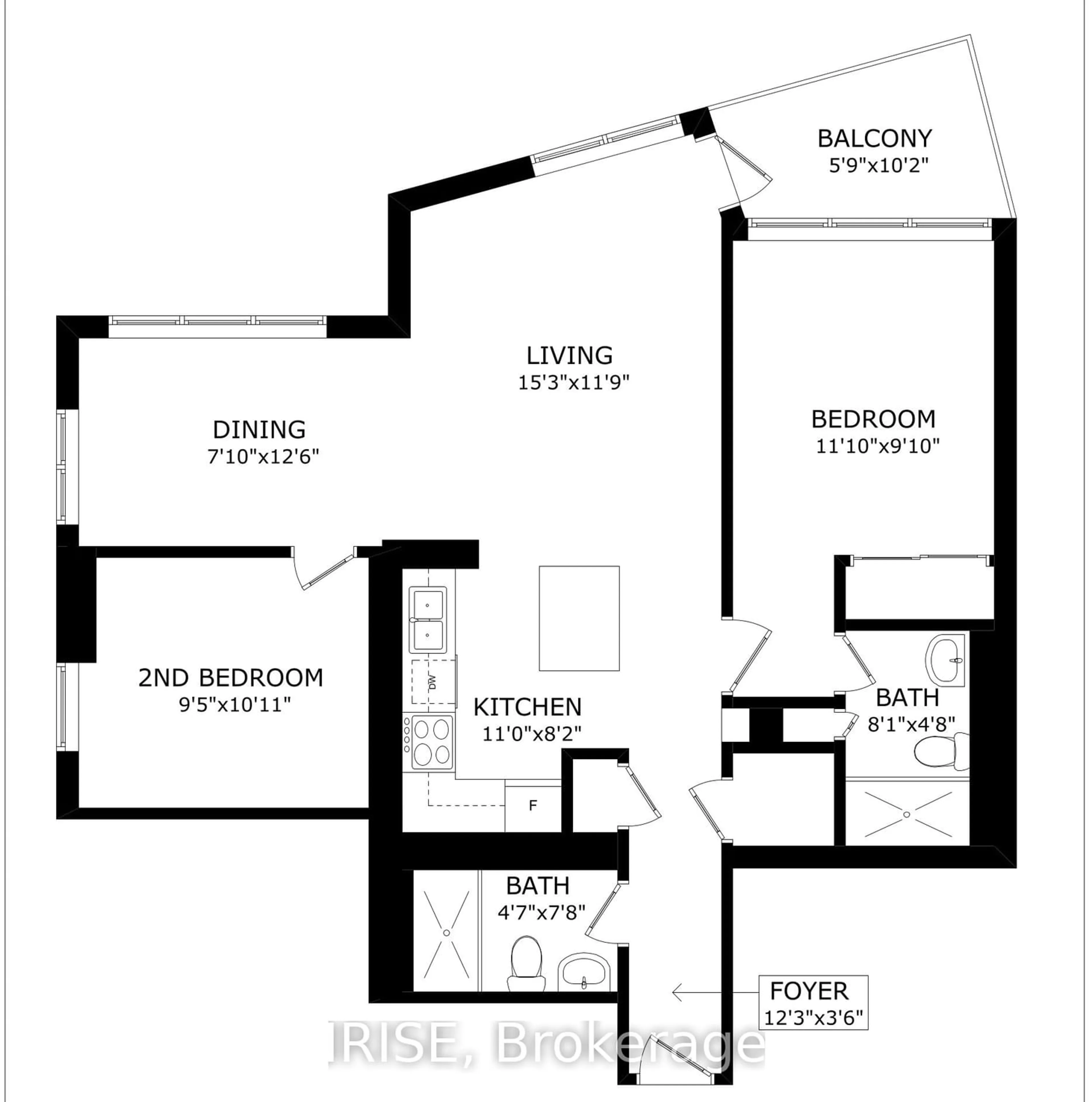 Floor plan for 59 Annie Craig Dr #2908, Toronto Ontario M8V 0C4