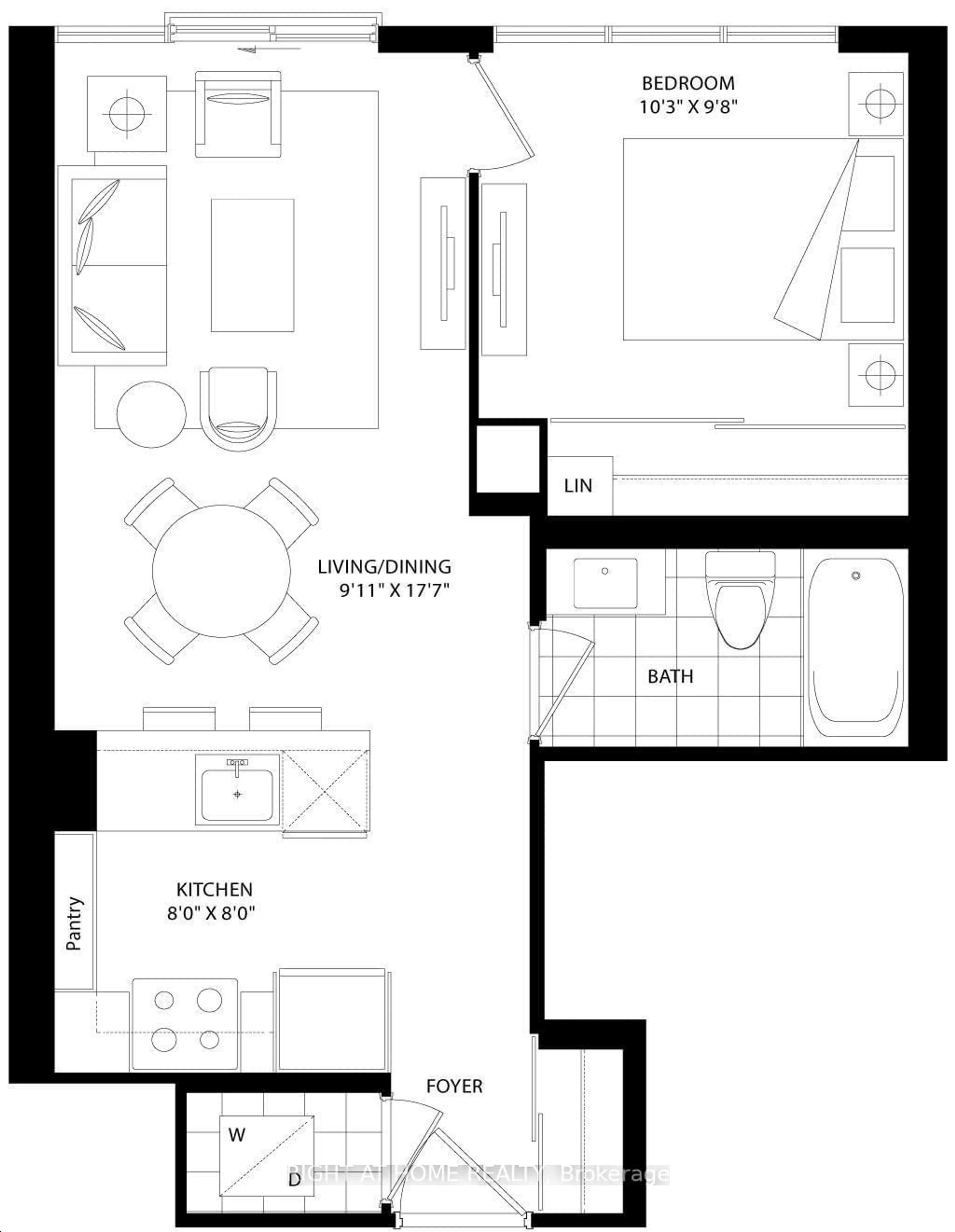 Floor plan for 9 Valhalla Inn Rd #1809, Toronto Ontario M9B 0B2