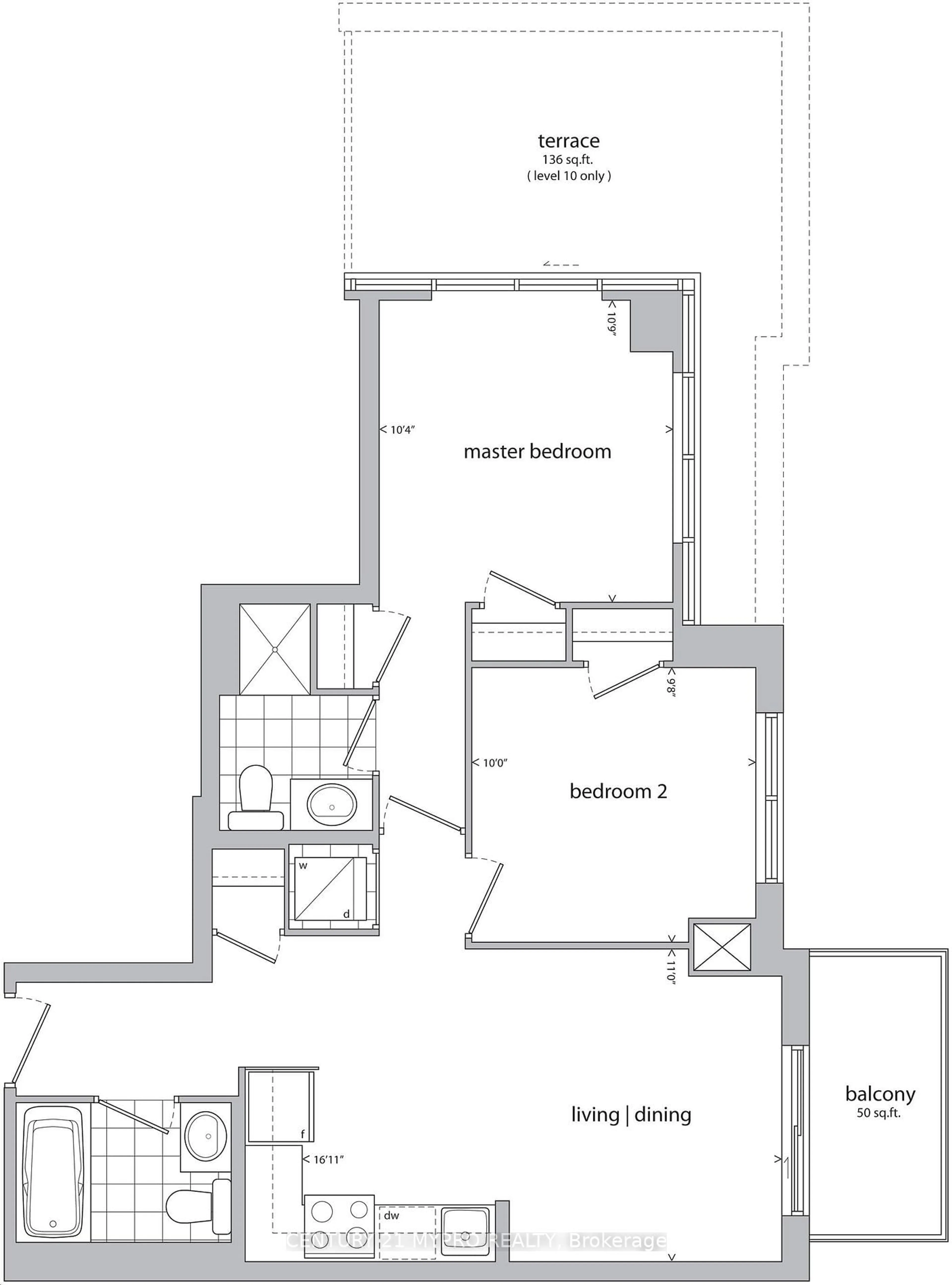Floor plan for 1420 Dupont St #2304, Toronto Ontario M6H 0C2