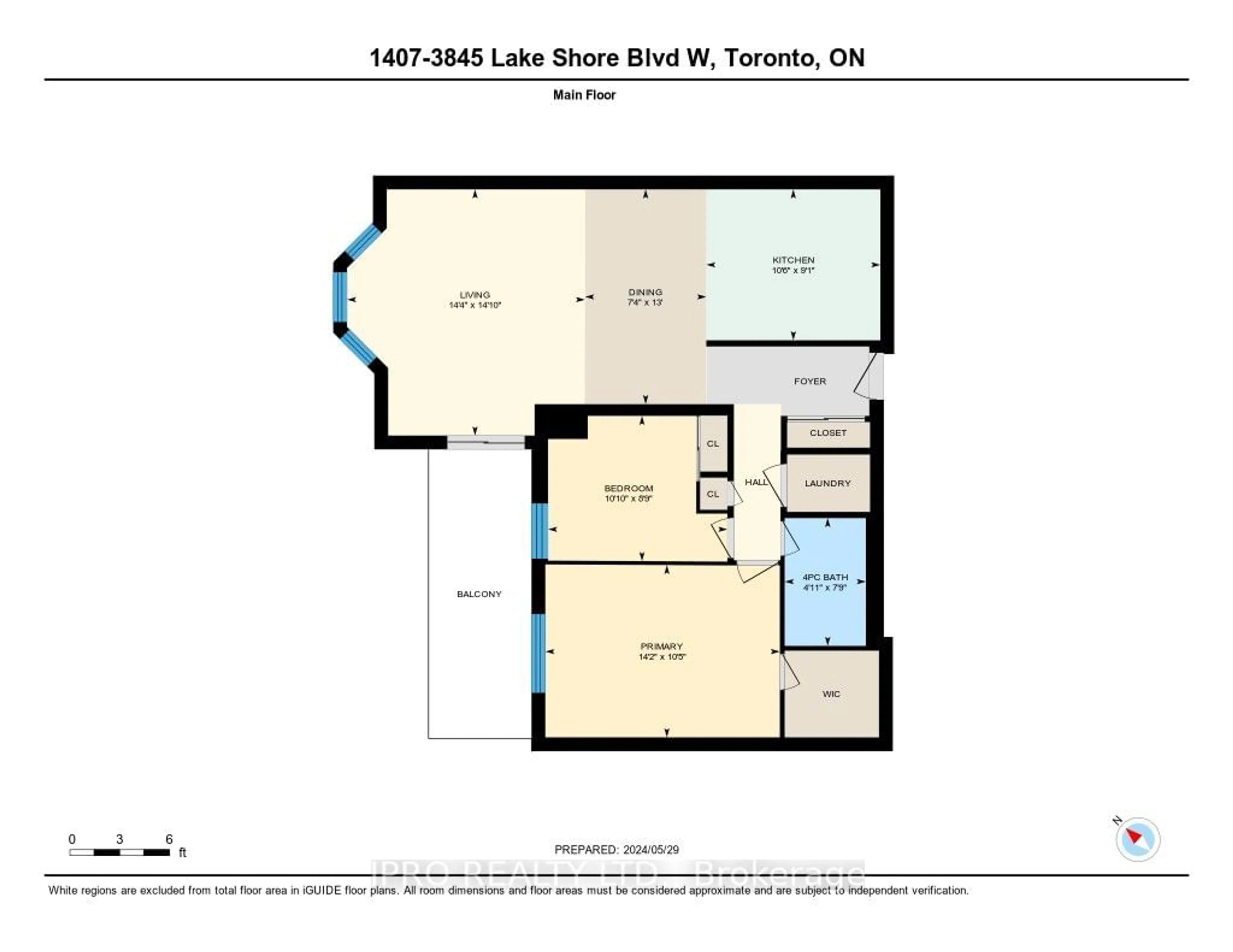 Floor plan for 3845 Lake Shore Blvd #1407, Toronto Ontario M8W 4Y3