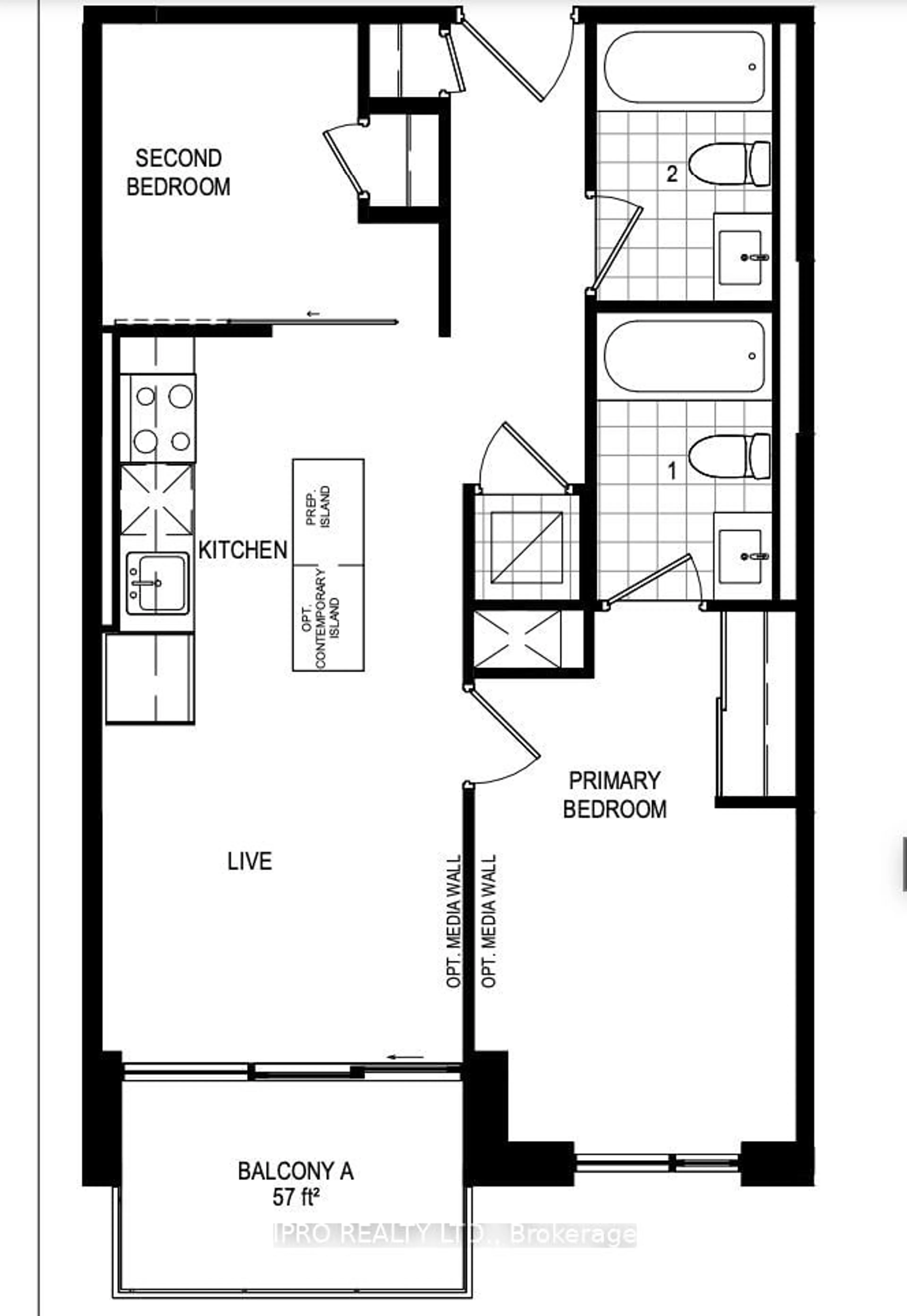 Floor plan for 1415 Dundas St #216, Oakville Ontario L6H 7G1