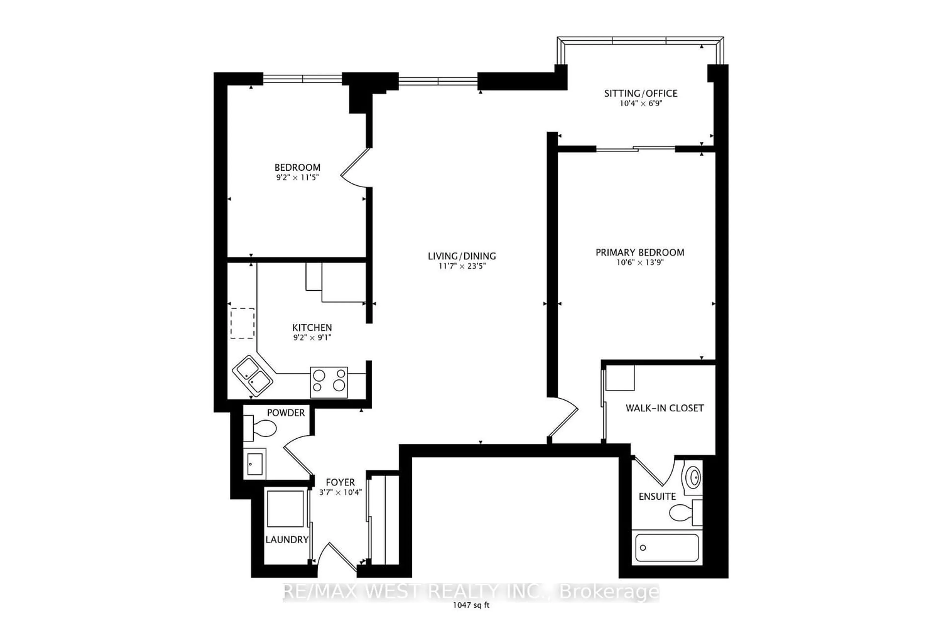 Floor plan for 1485 Lakeshore Rd #1212, Mississauga Ontario L5E 3G2