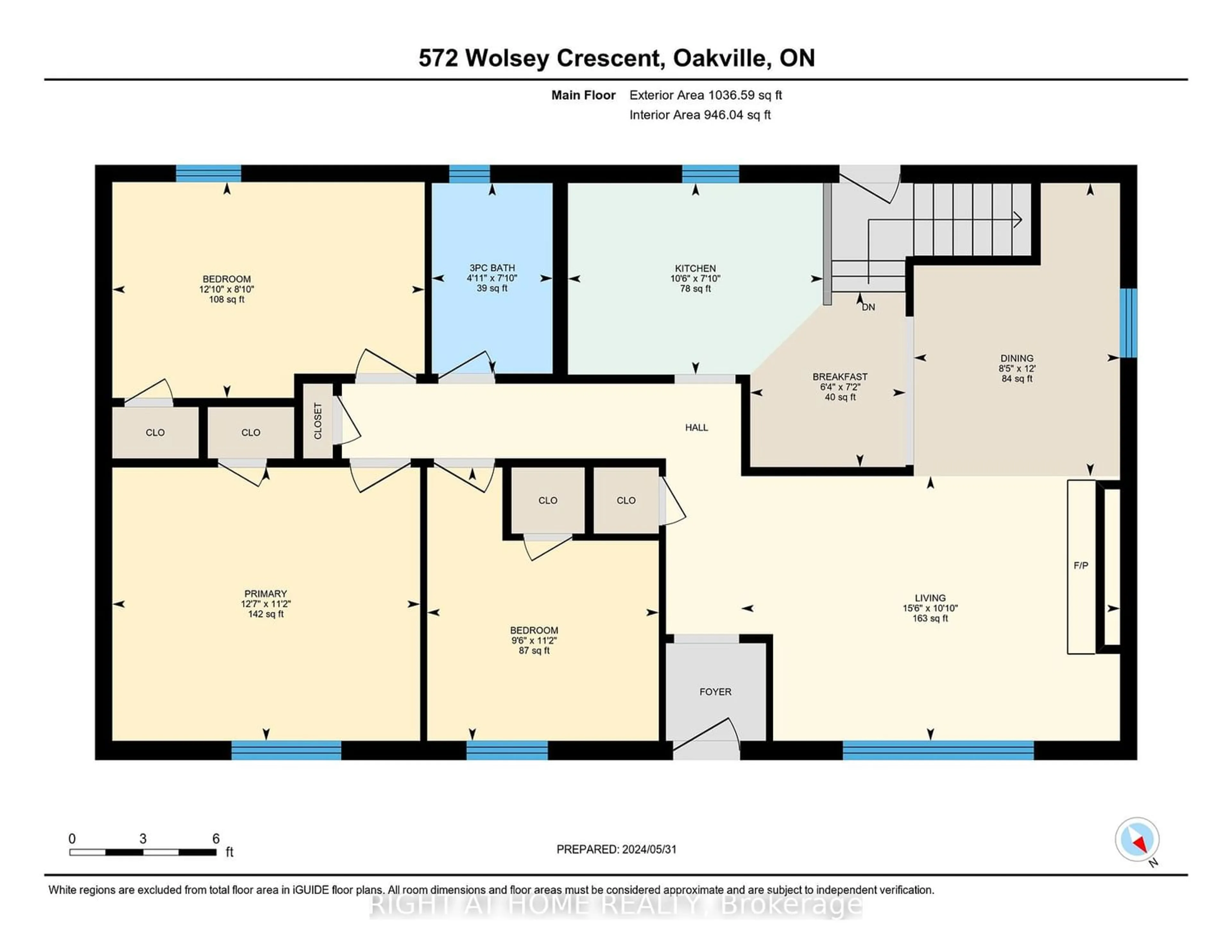 Floor plan for 572 Wolsey Cres, Oakville Ontario L6L 4W4