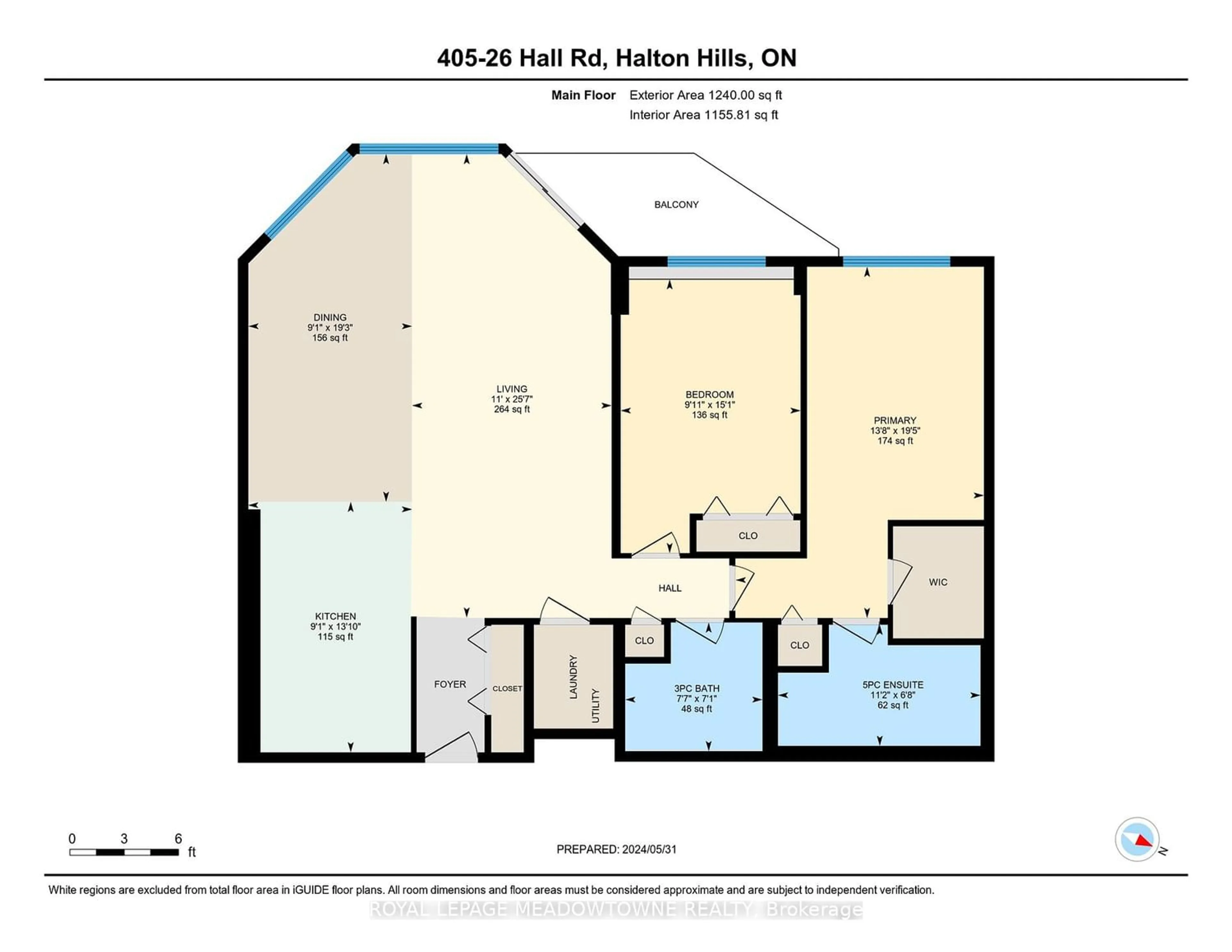 Floor plan for 26 Hall Rd #405, Halton Hills Ontario L7G 5G5