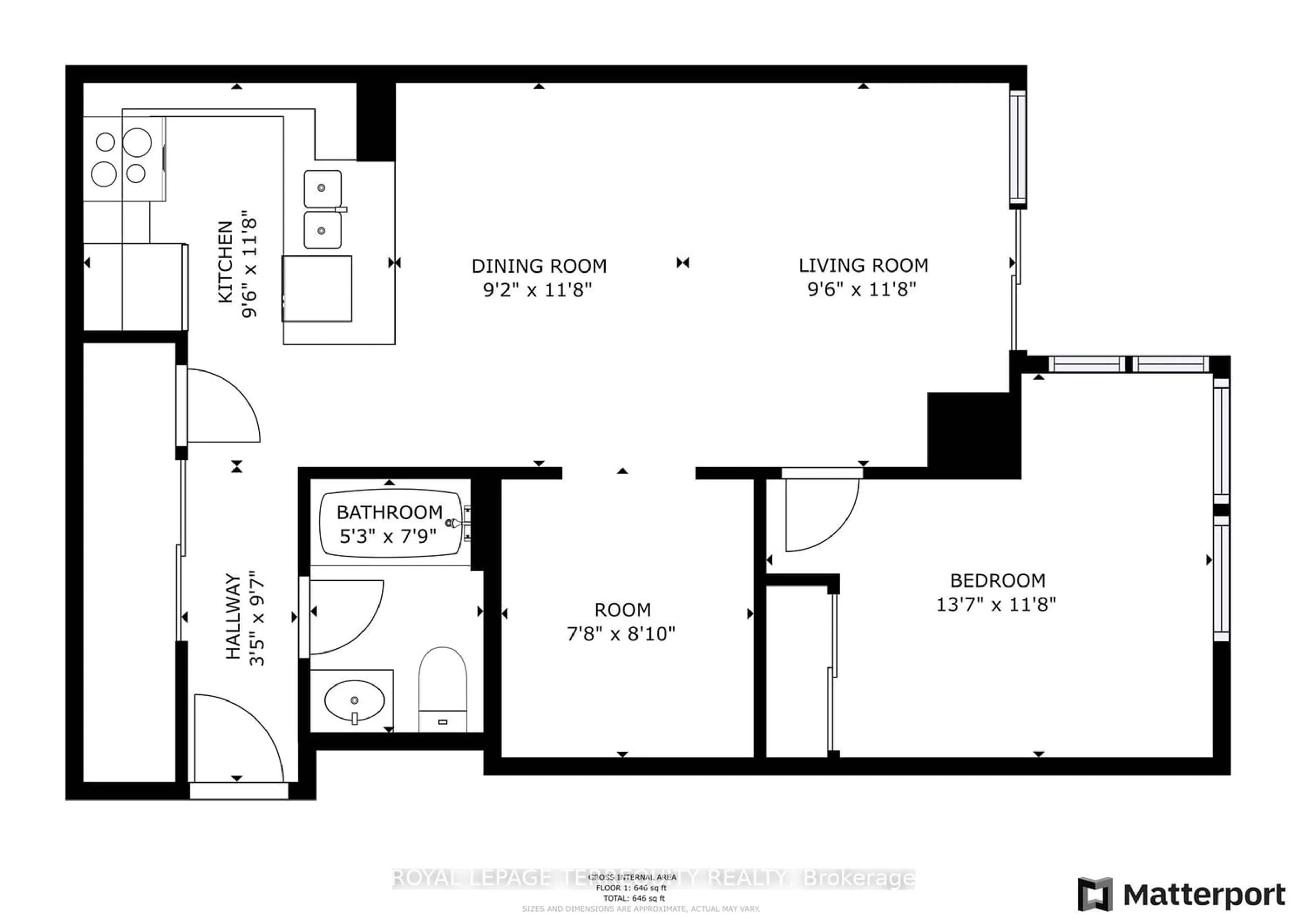 Floor plan for 205 Sherway Gardens Rd #1201, Toronto Ontario M9C 0A5