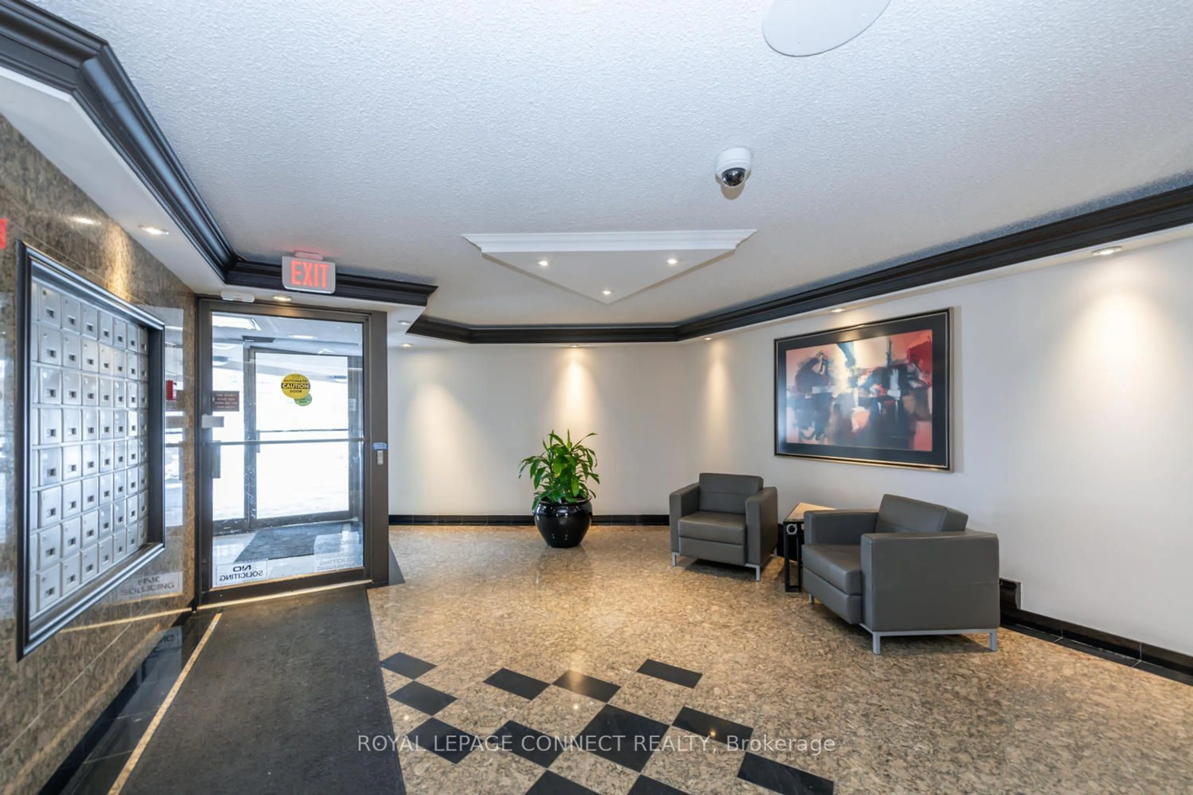 Indoor lobby for 300 Mill Rd #E32, Toronto Ontario M9C 4W7