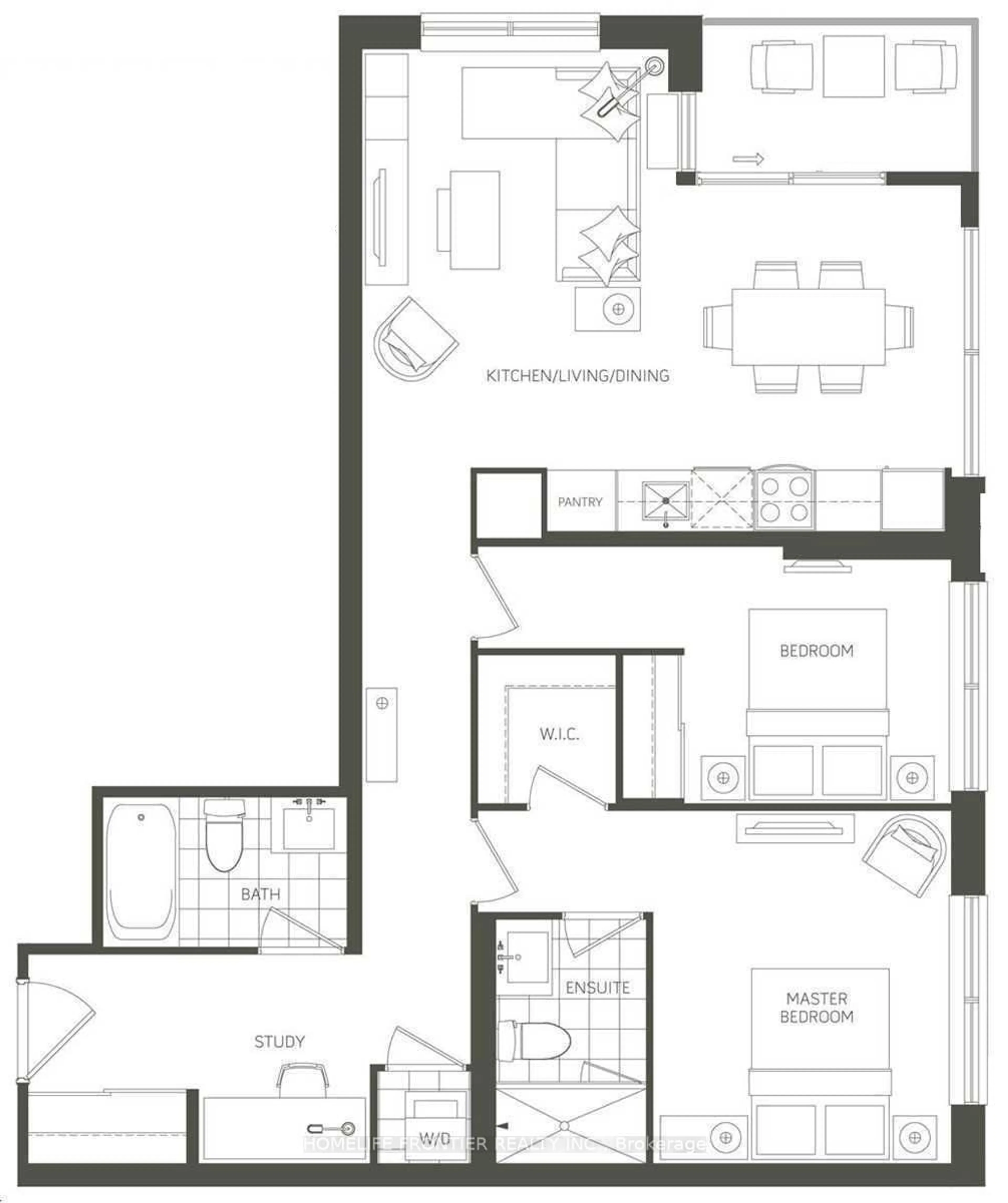 Floor plan for 26 Gibbs Rd #741, Toronto Ontario M9B 6L6