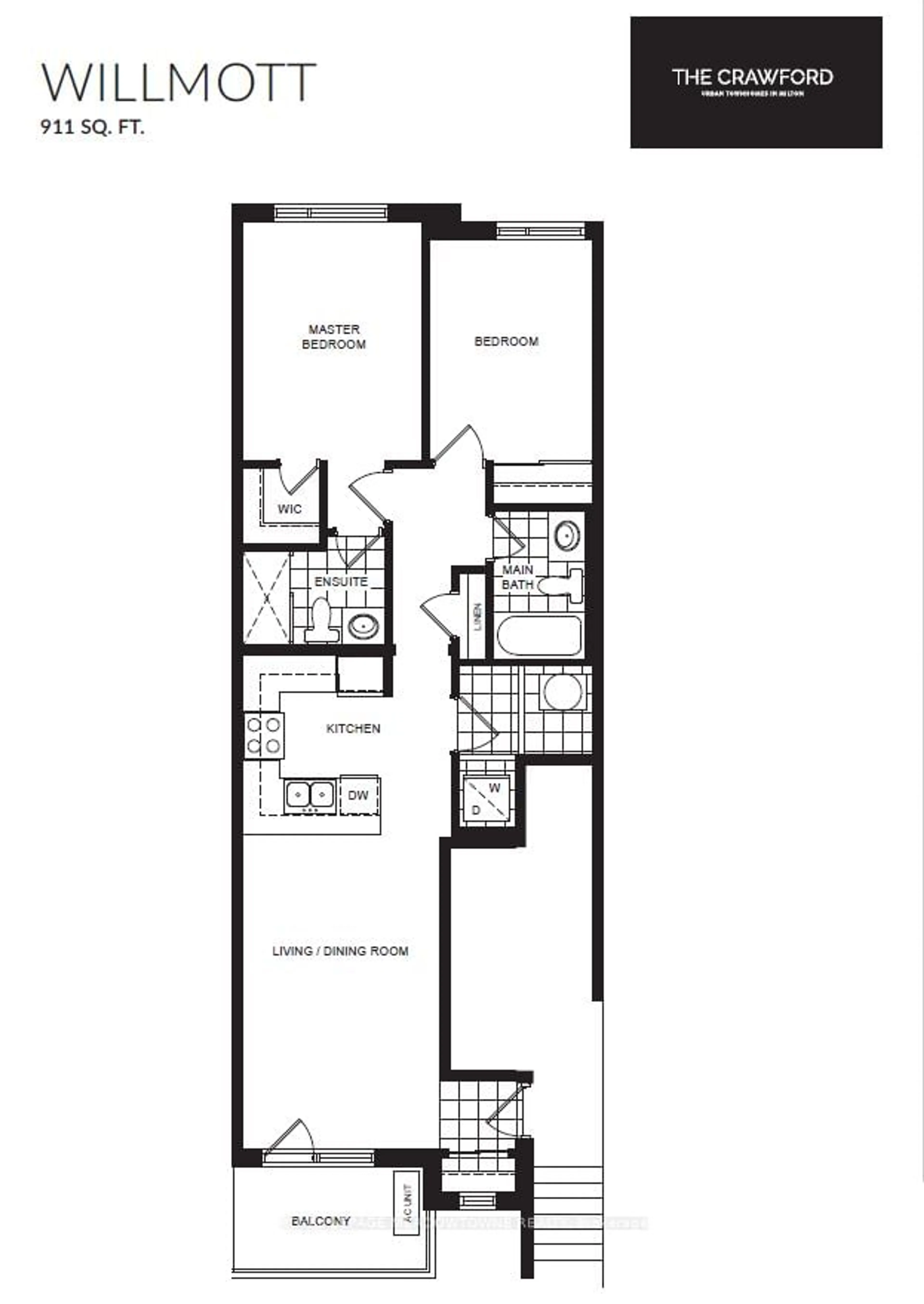 Floor plan for 8175 Britannia Rd #1307, Milton Ontario L9T 7E7