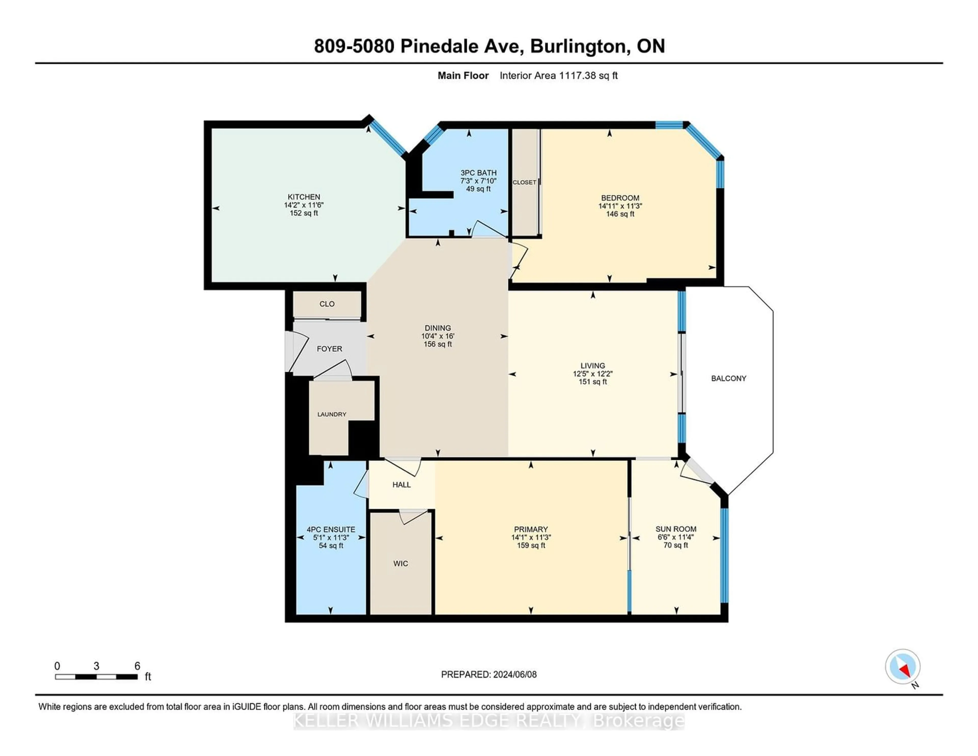 Floor plan for 5080 Pinedale Ave #809, Burlington Ontario L7L 5V7