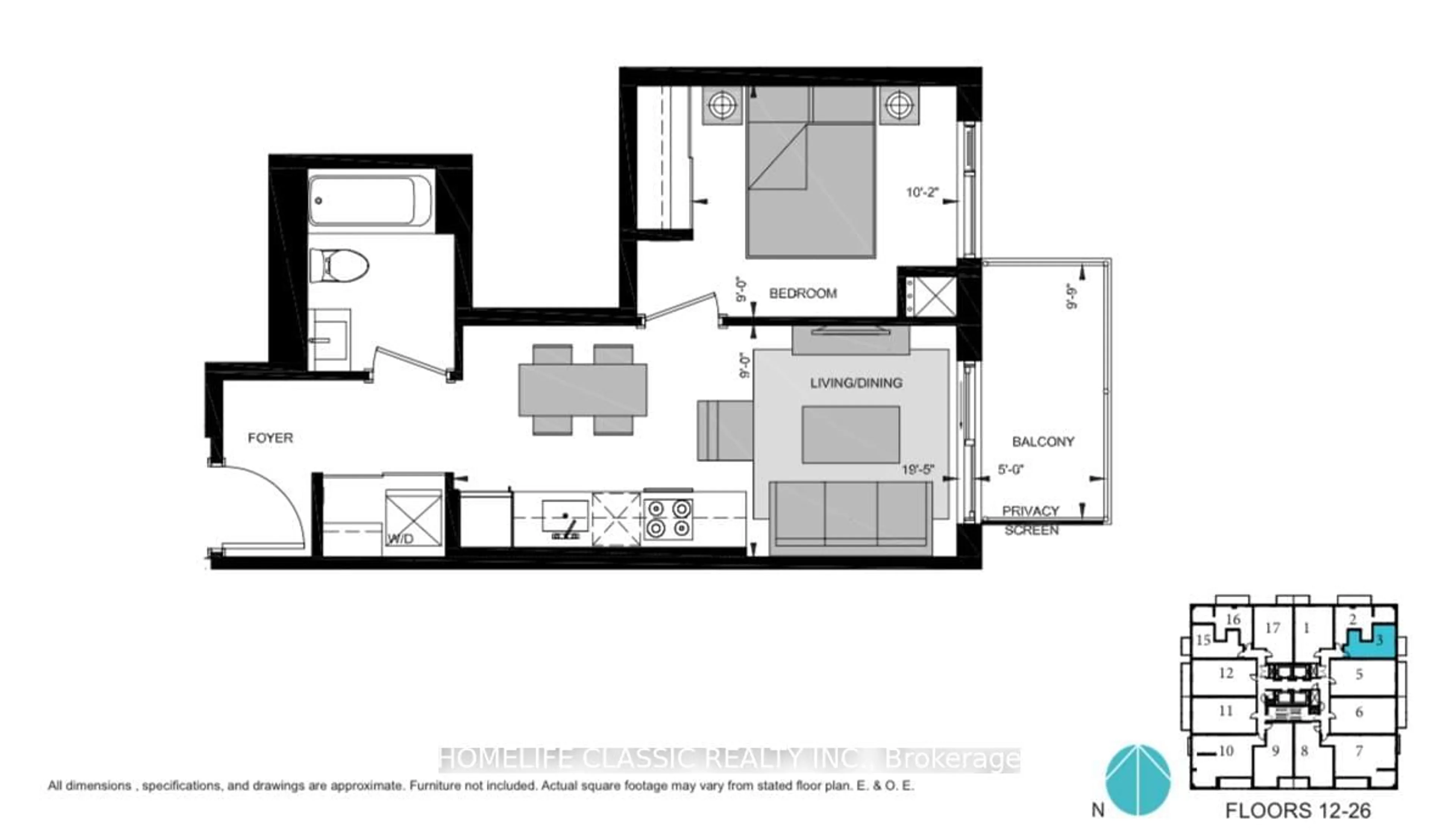 Floor plan for 1928 Lake Shore Blvd #2503, Toronto Ontario M6S 0B1