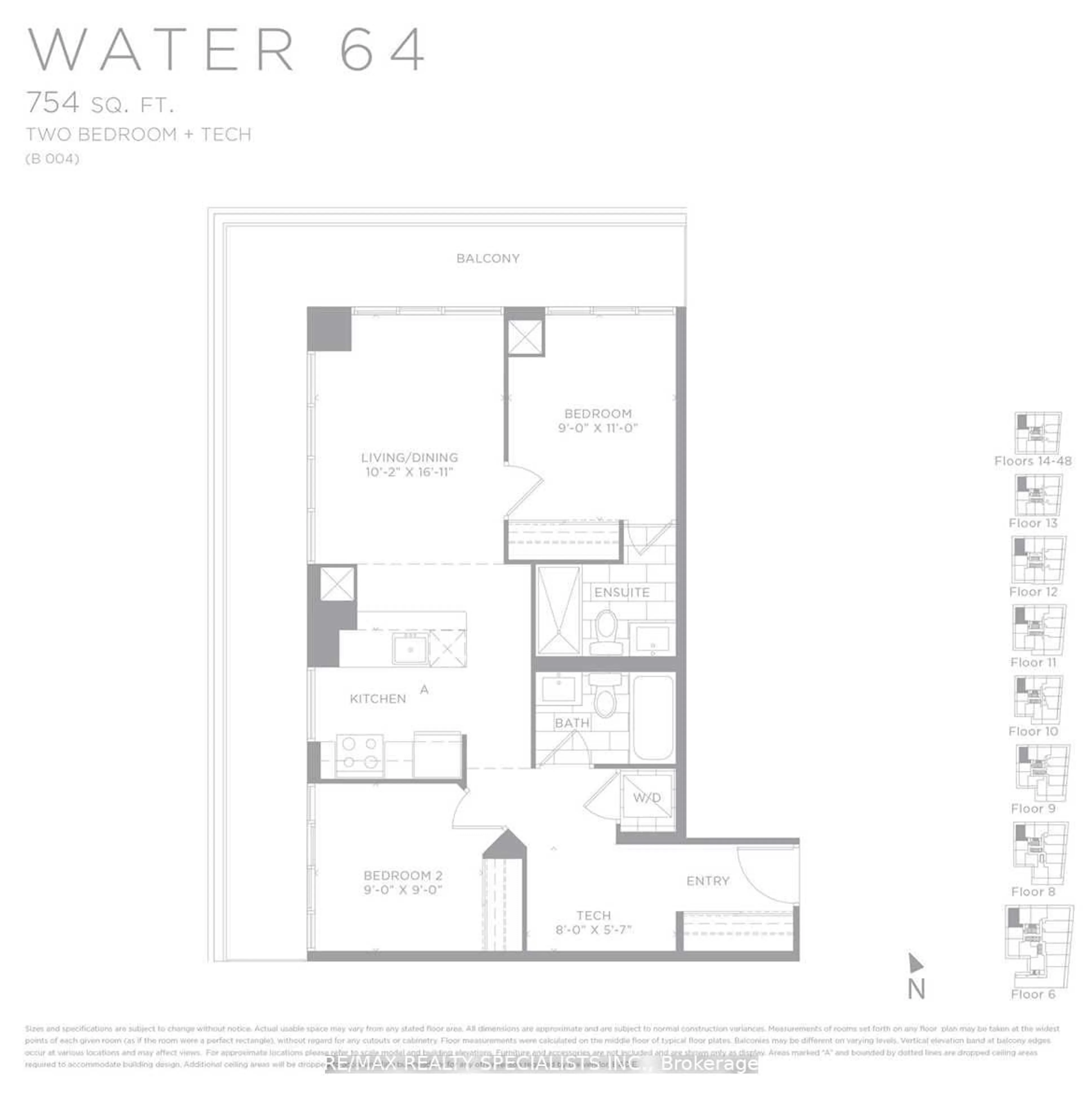 Floor plan for 20 Shore Breeze Dr #2304, Toronto Ontario M8V 1A1