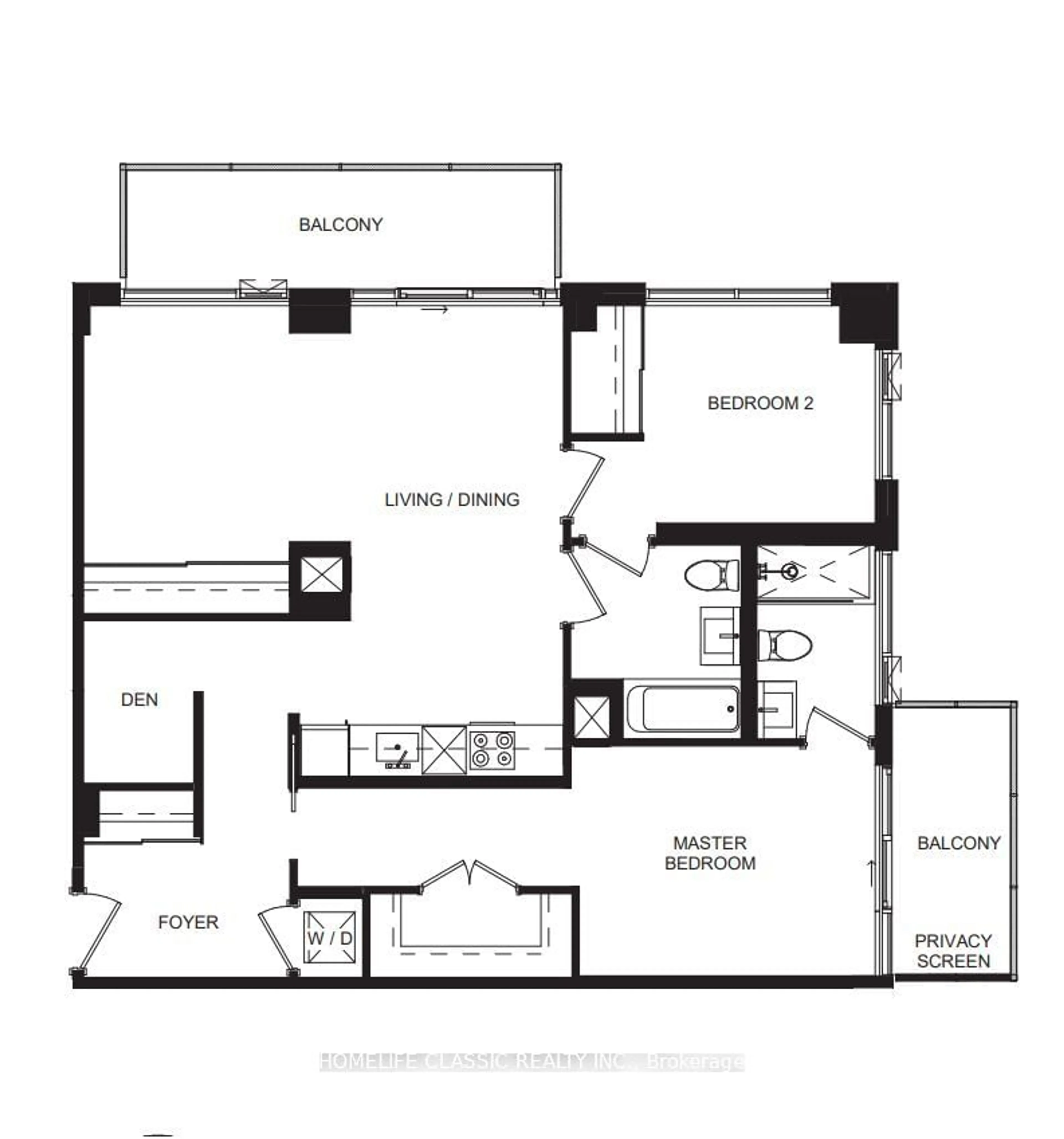 Floor plan for 1928 Lake Shore Blvd #2902, Toronto Ontario M6S 1A1