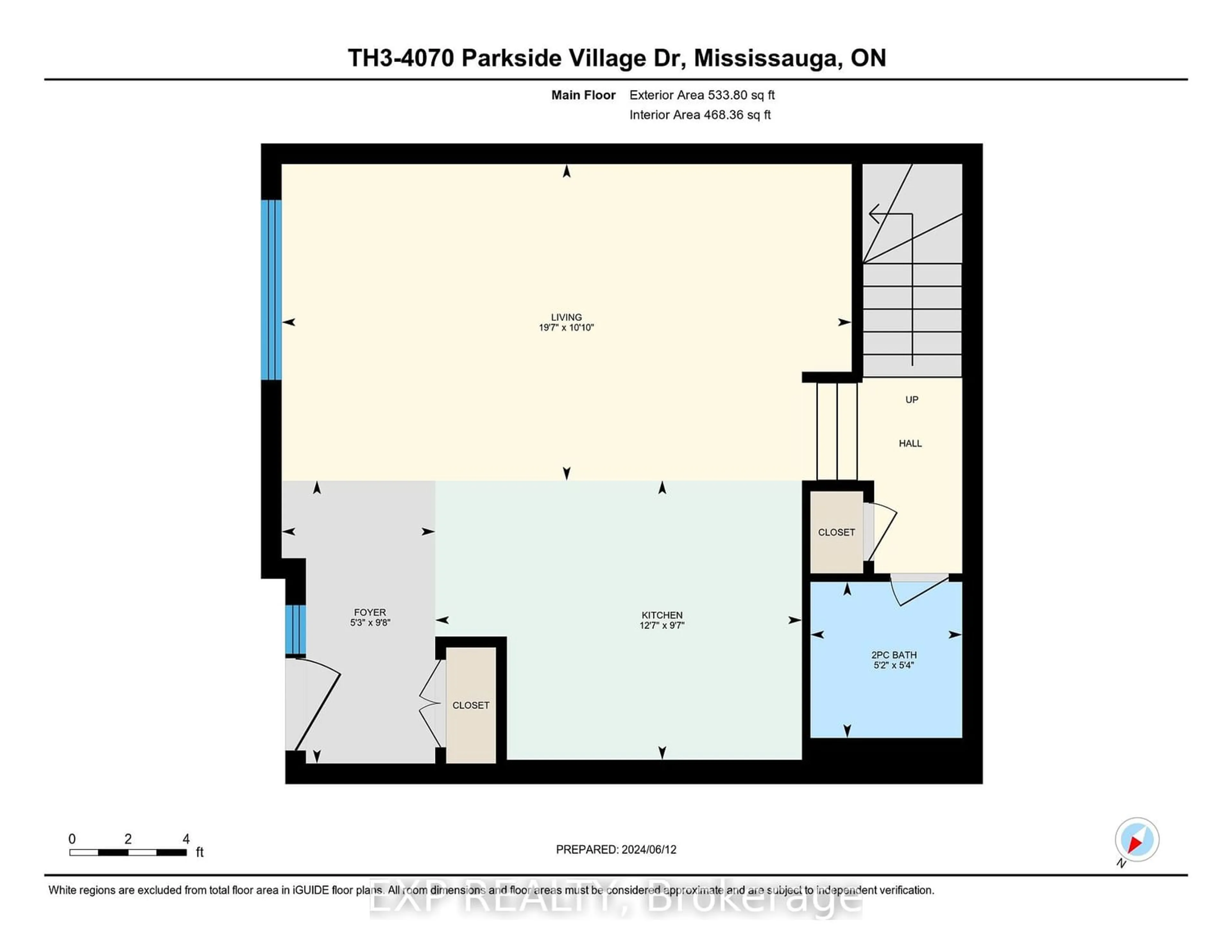 Floor plan for 4070 Parkside Village Dr #TH3, Mississauga Ontario L5B 0K2