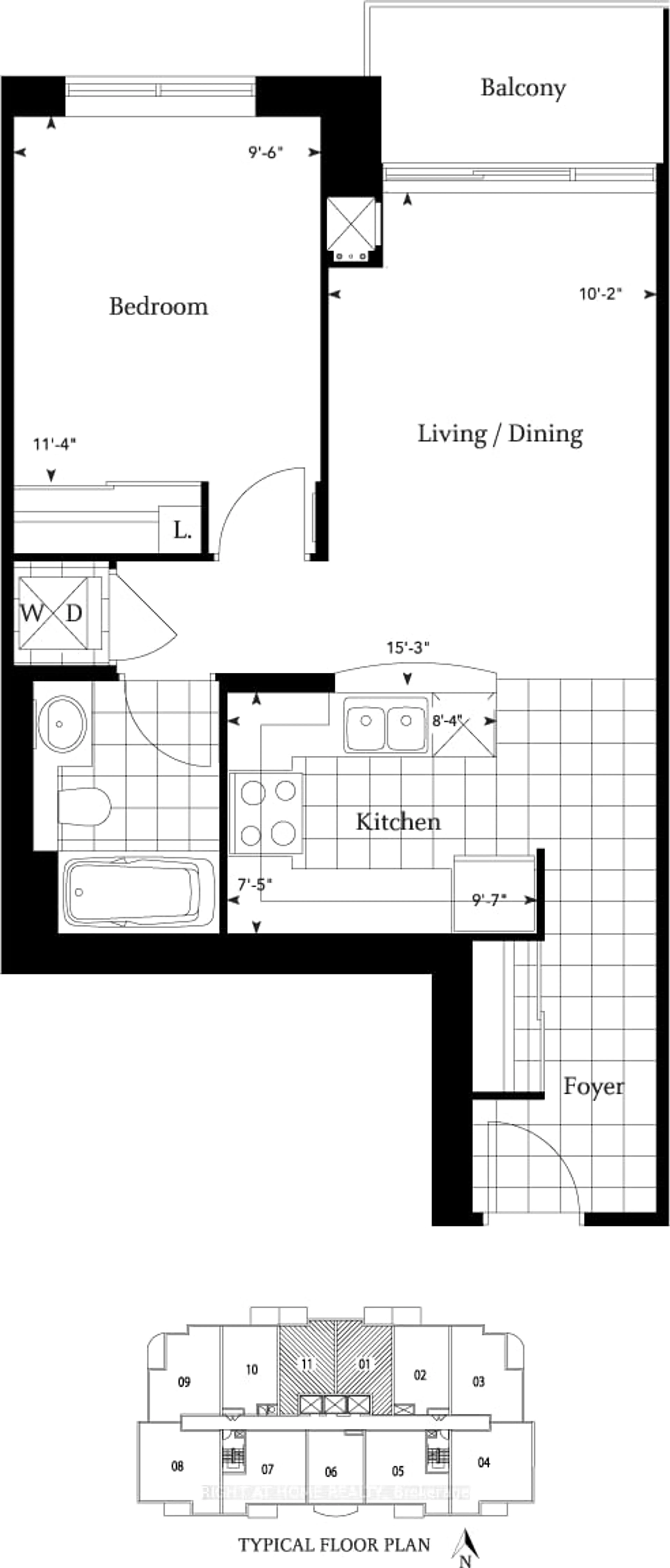 Floor plan for 4889 Kimbermount Ave #1911, Mississauga Ontario L5M 7R9