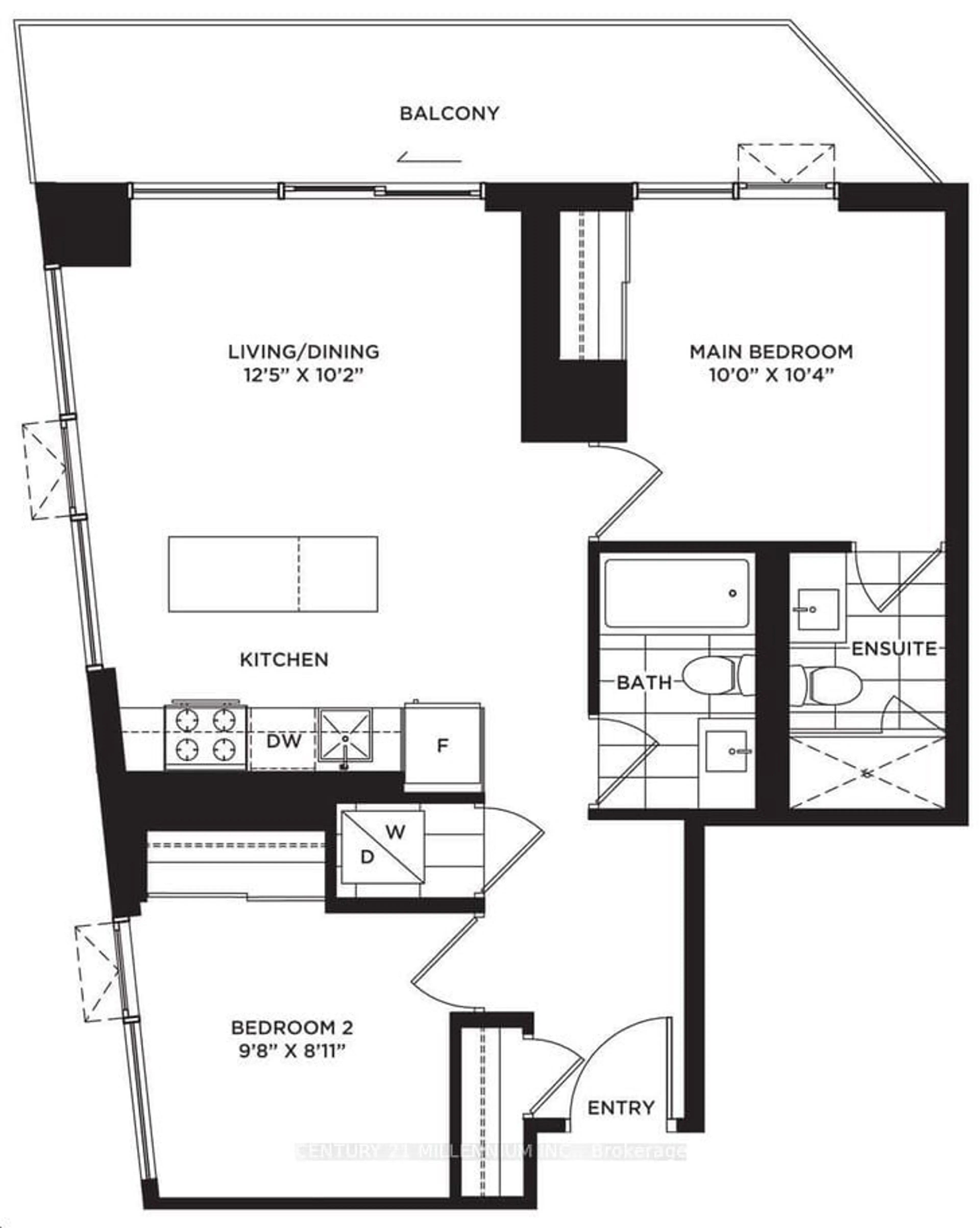 Floor plan for 4065 Confederation Pkwy #2204, Mississauga Ontario L5B 0L4