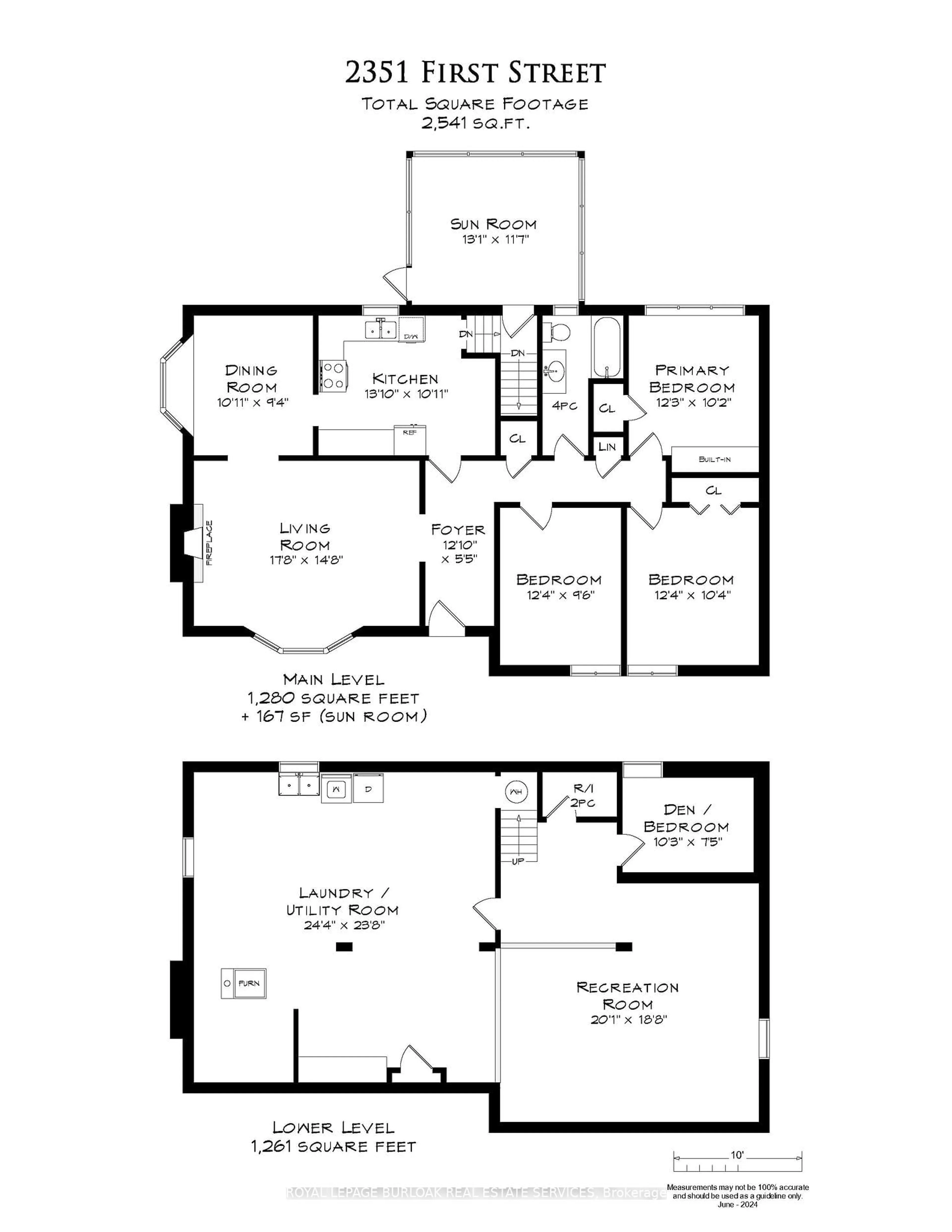 Floor plan for 2351 First St, Burlington Ontario L7R 1C2