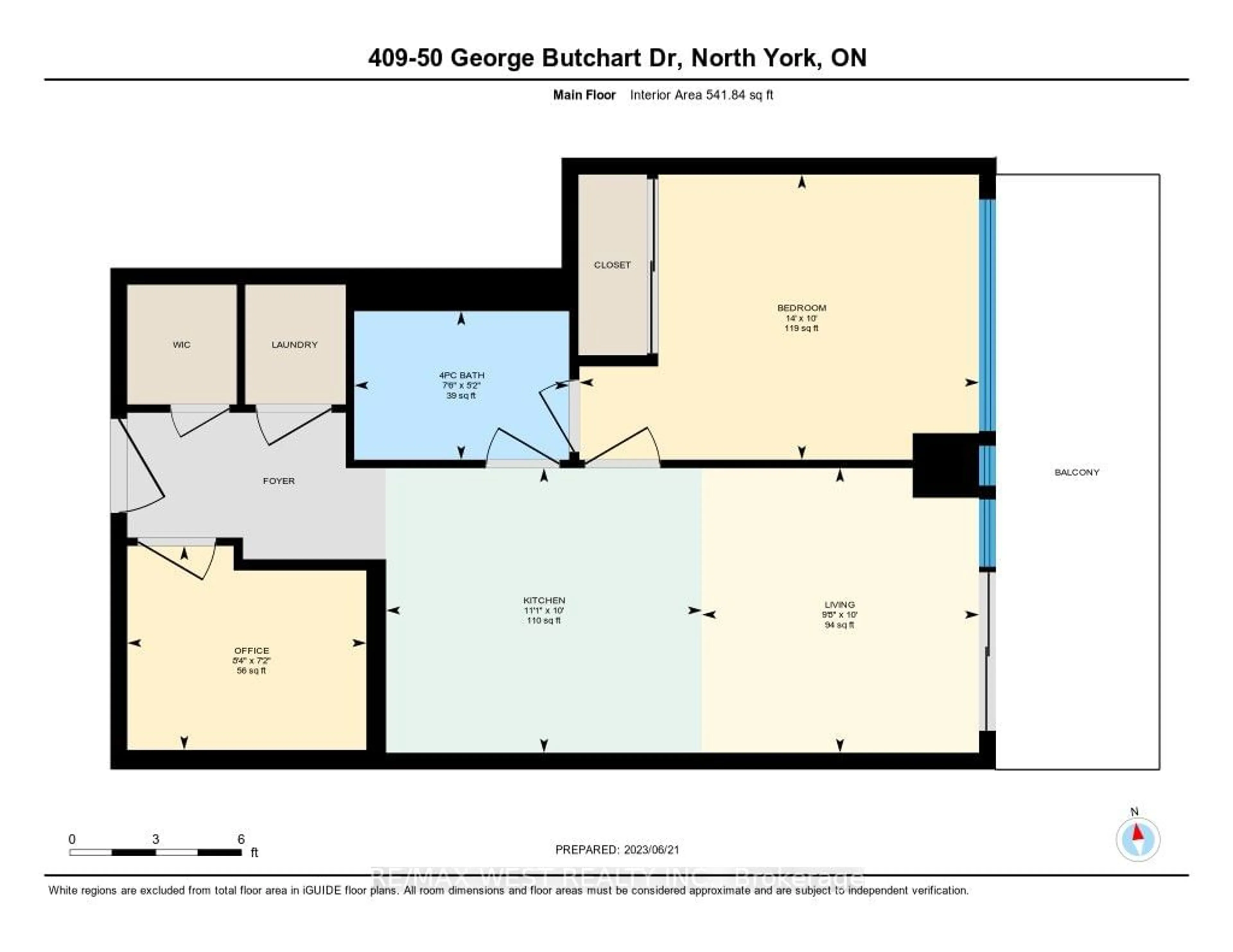 Floor plan for 50 George Butchart Dr #409, Toronto Ontario M3K 0C9