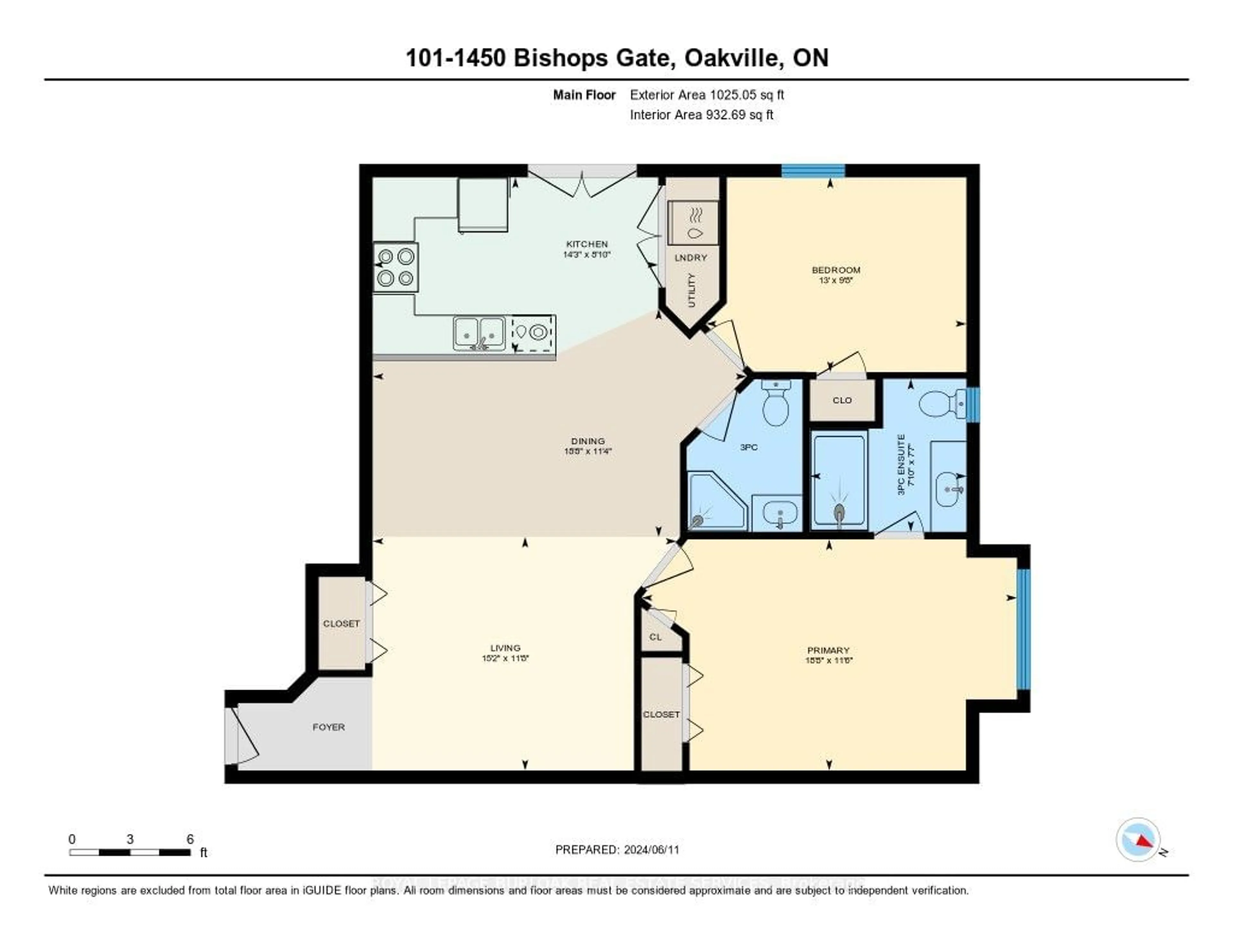 Floor plan for 1450 Bishops Gate #101, Oakville Ontario L6M 4N1