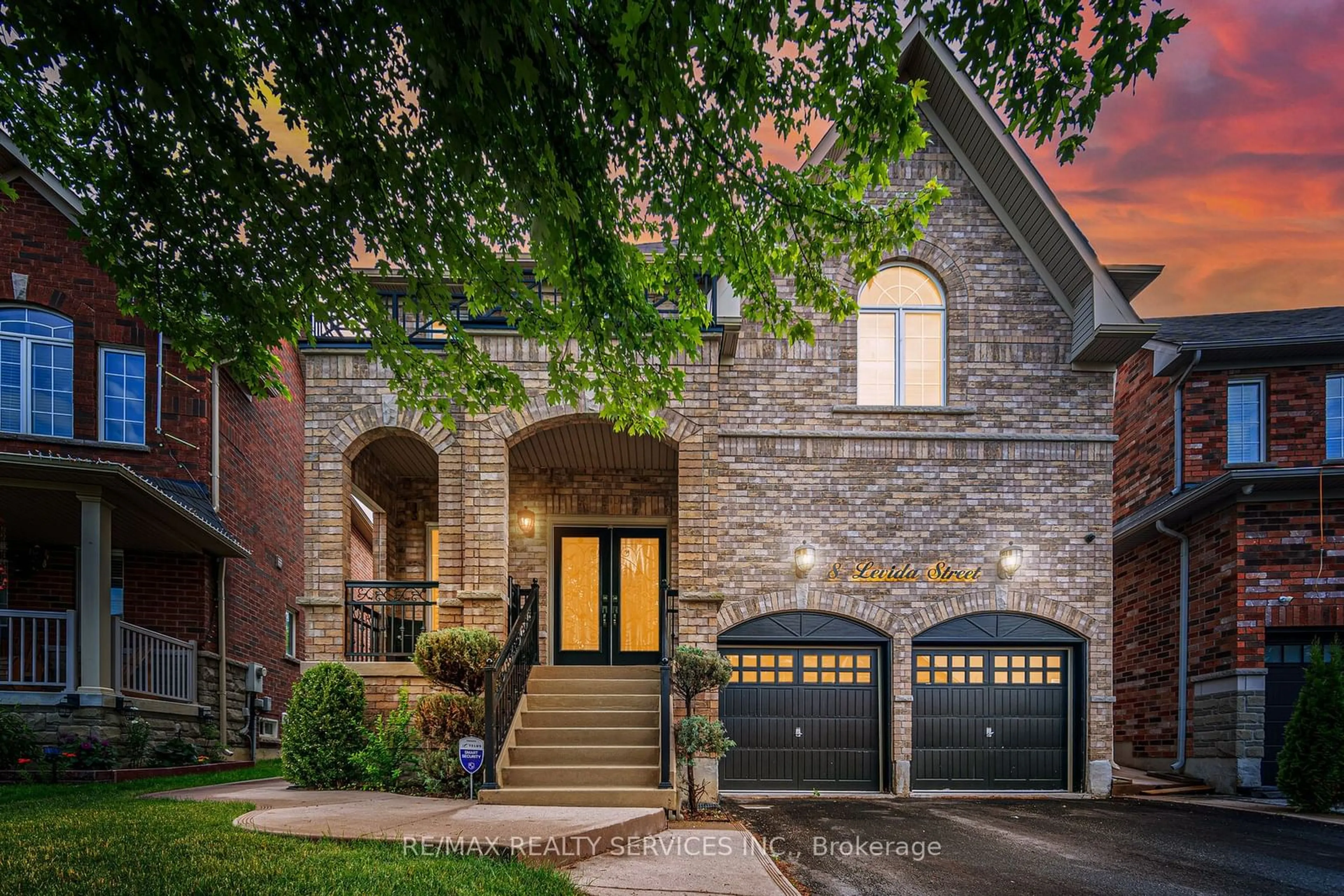 Home with brick exterior material for 8 Levida St, Brampton Ontario L6P 3A9