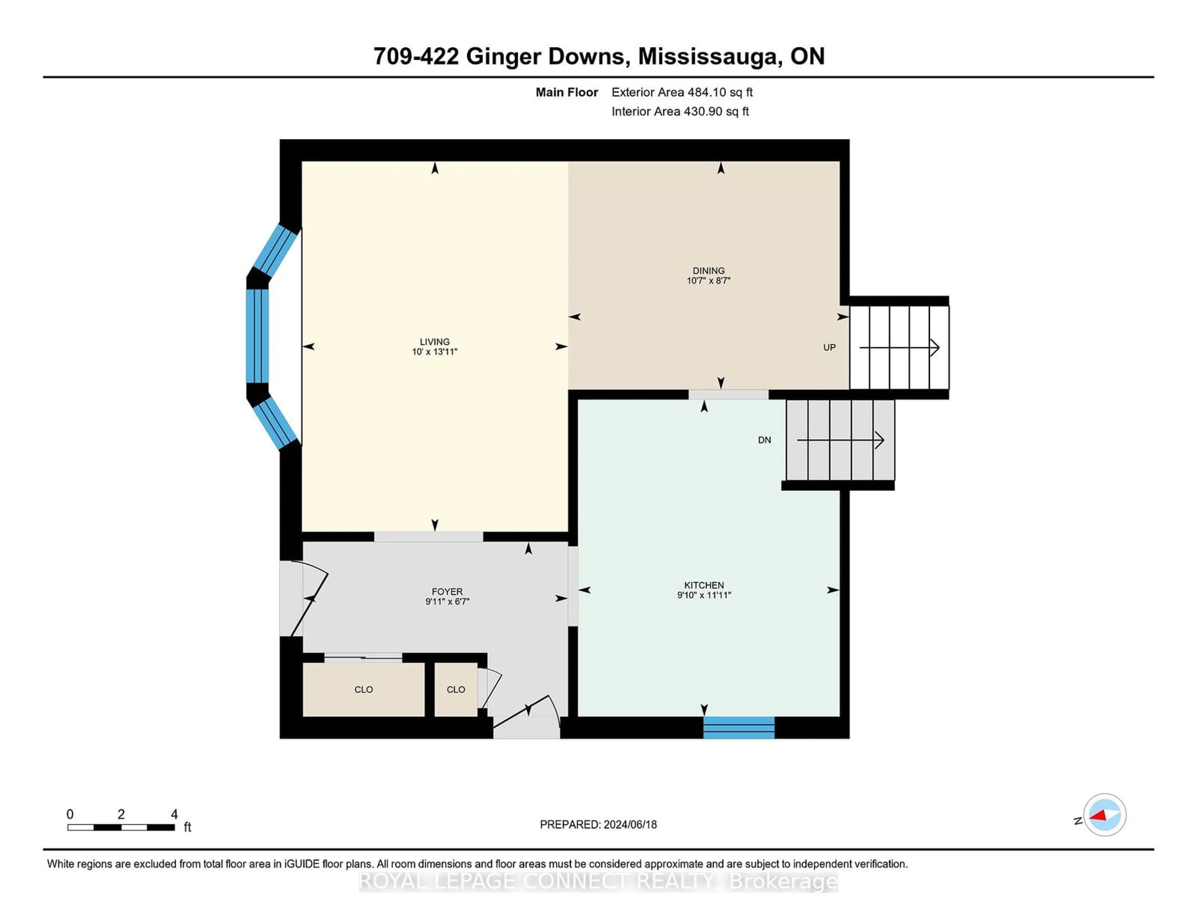 Floor plan for 422 Ginger Dwns, Mississauga Ontario L5A 3A7