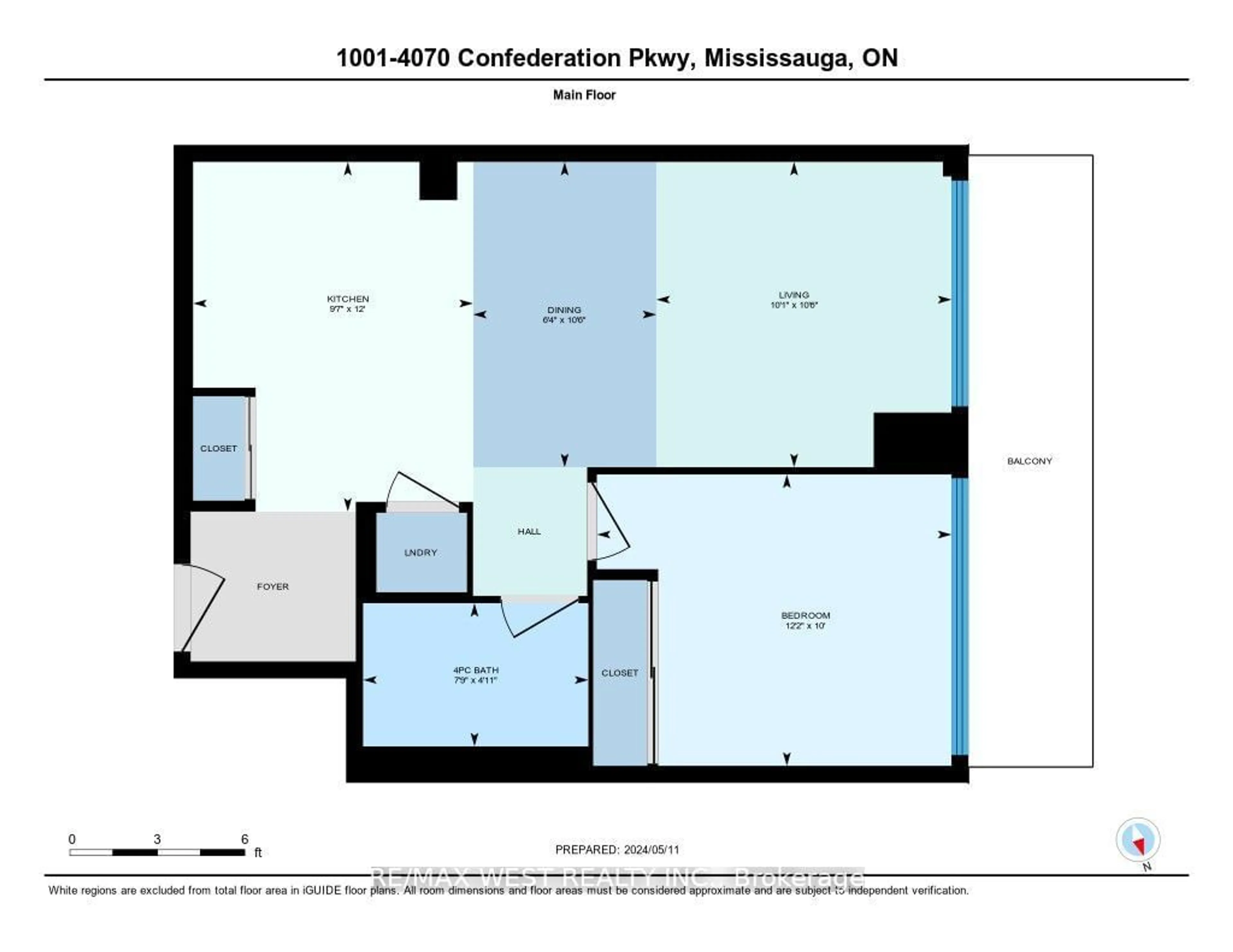 Floor plan for 4070 Confederation Pkwy #1001, Mississauga Ontario L5B 0E9