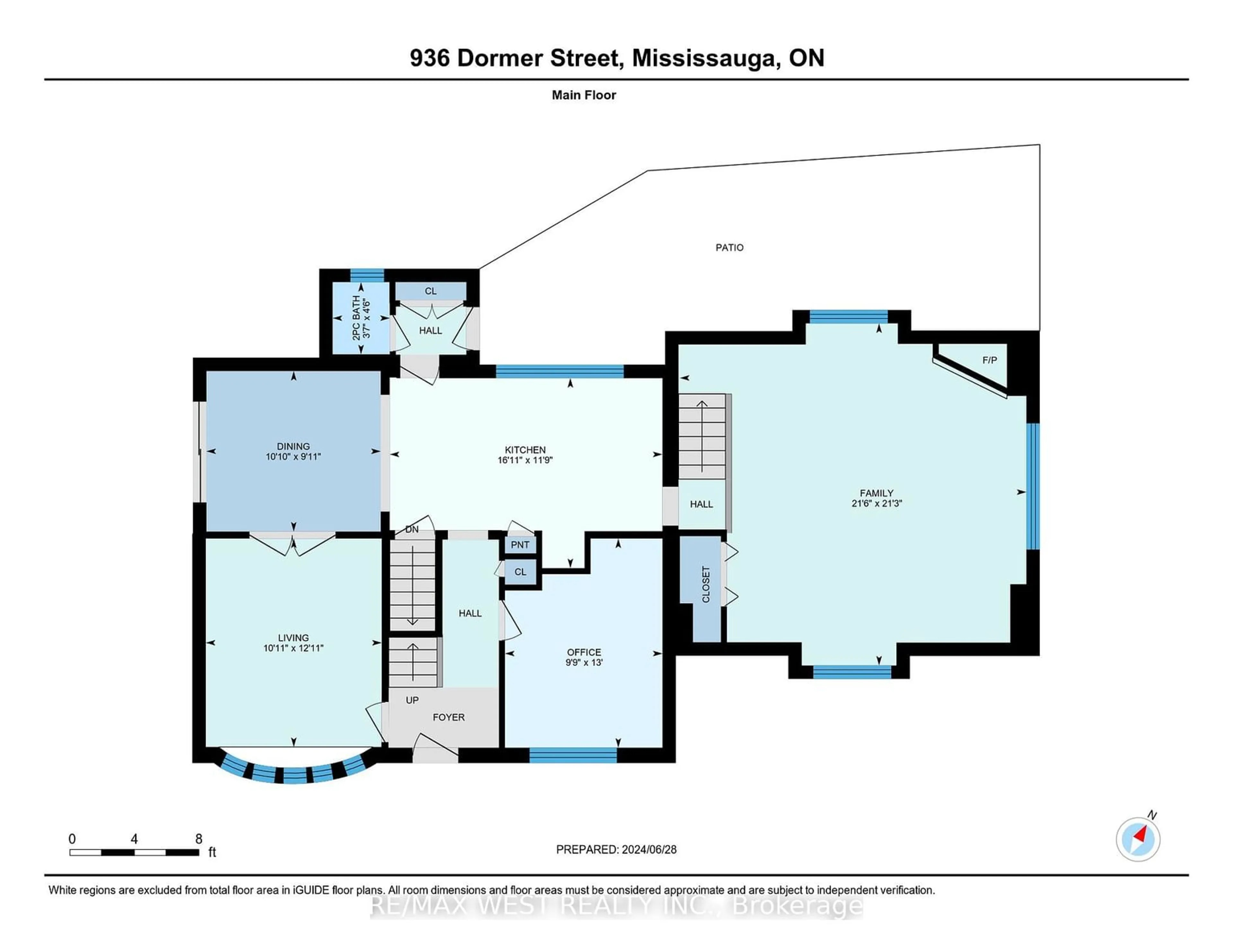 Floor plan for 936 Dormer St, Mississauga Ontario L5E 1T5