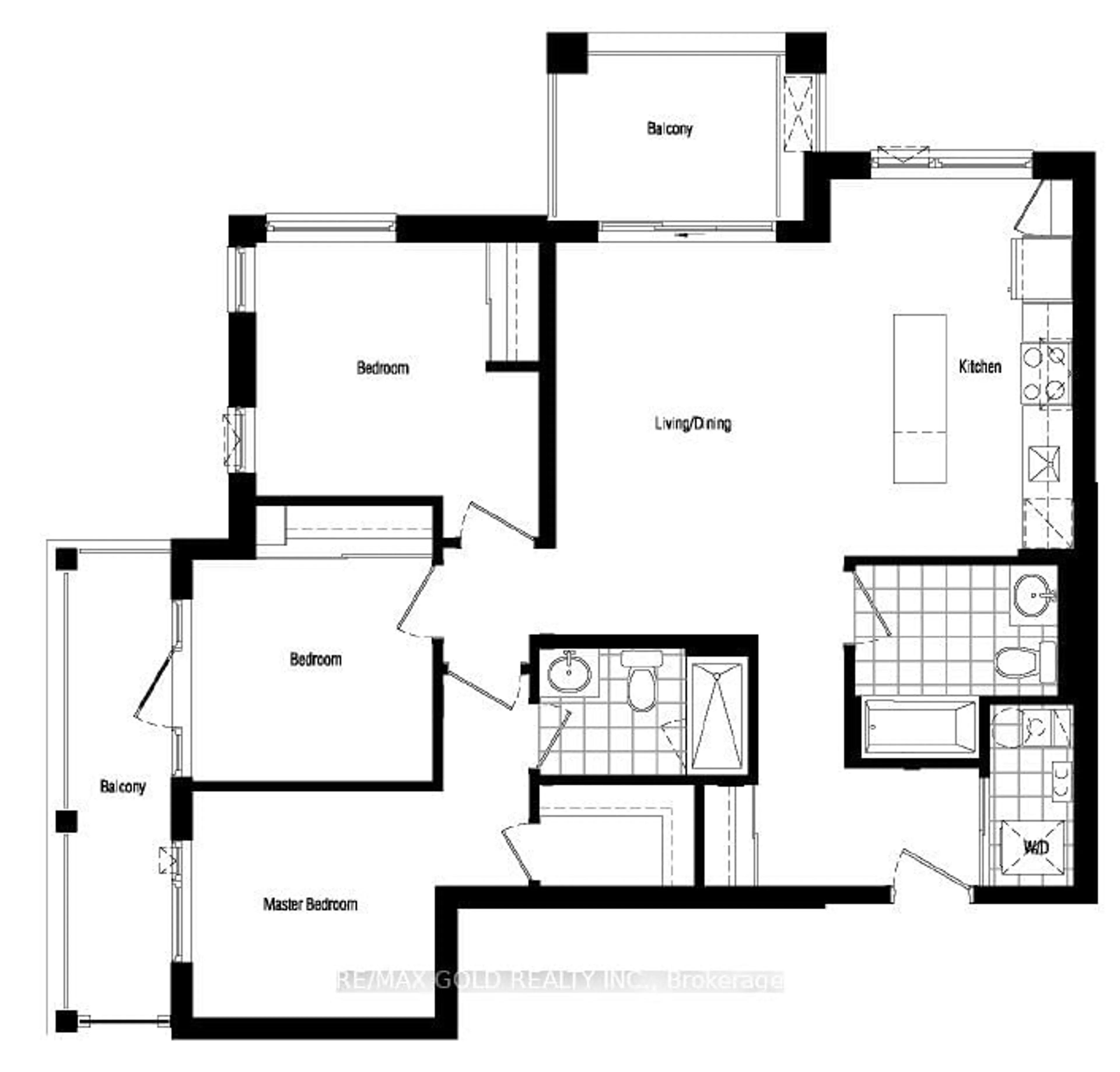 Floor plan for 130 Canon Jackson Dr #409, Toronto Ontario M6M 0B8