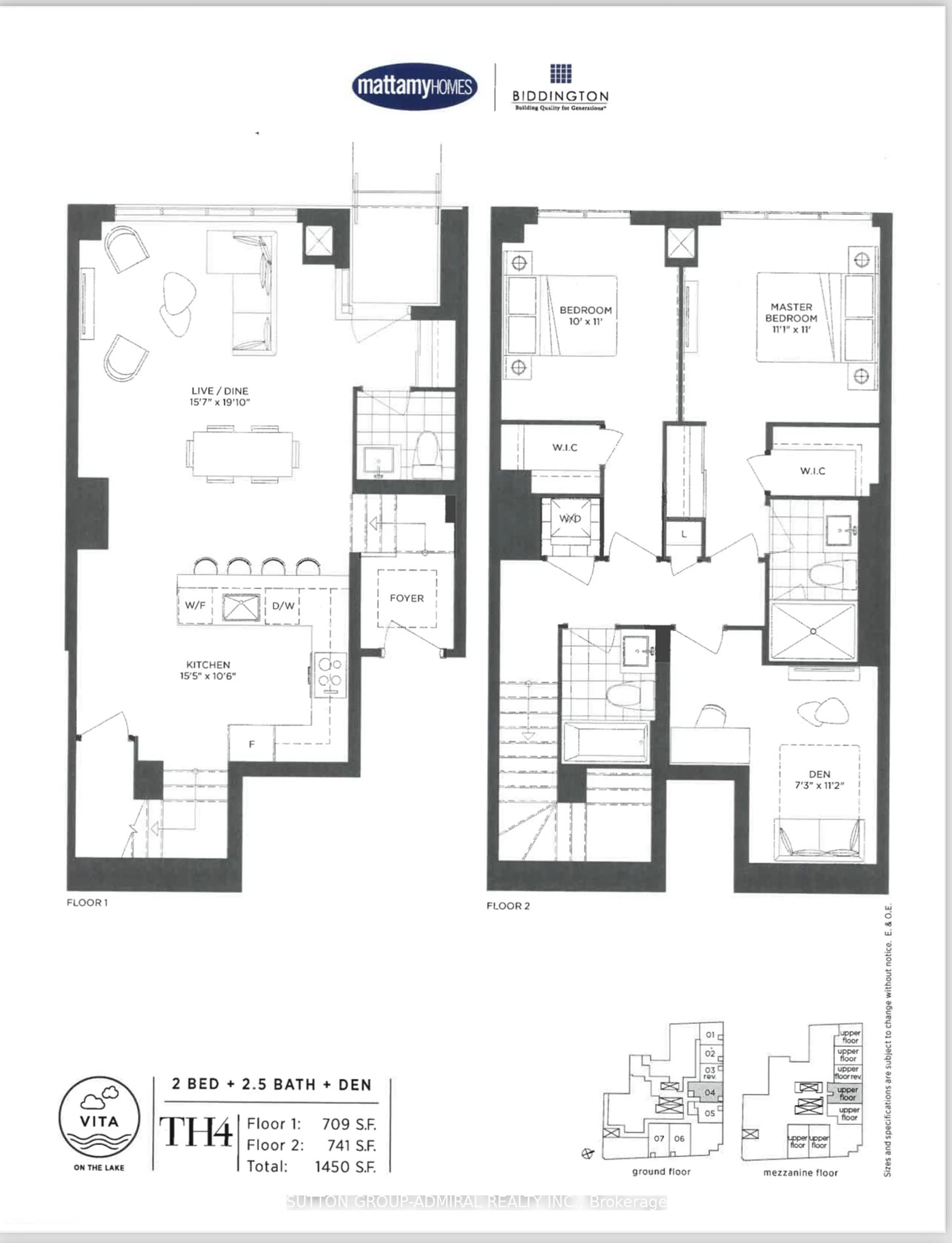 Floor plan for 70 Annie Craig Dr #TH104, Toronto Ontario M8V 0C4